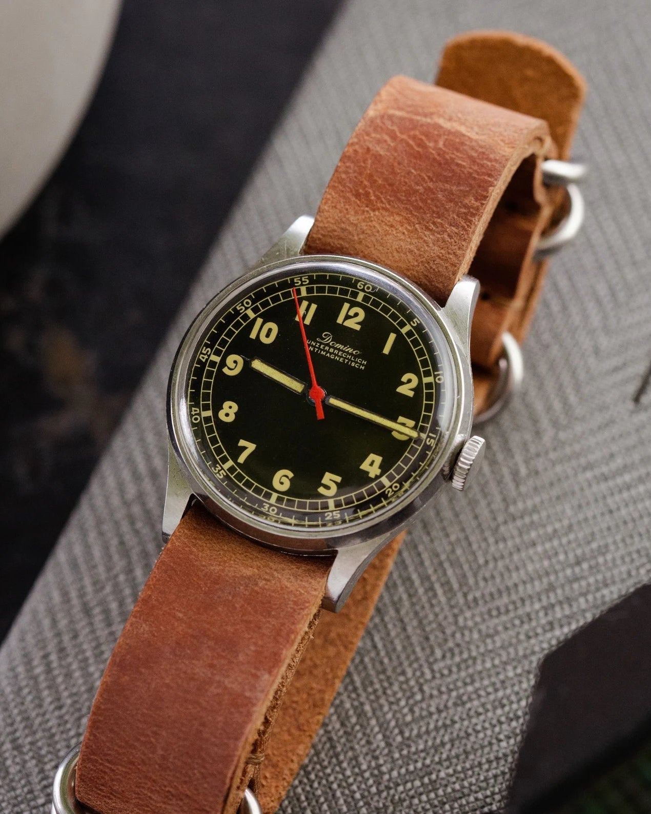 Rare Vintage "Domino" WW2 Watch, Swiss Military Watch - VintageDuMarko