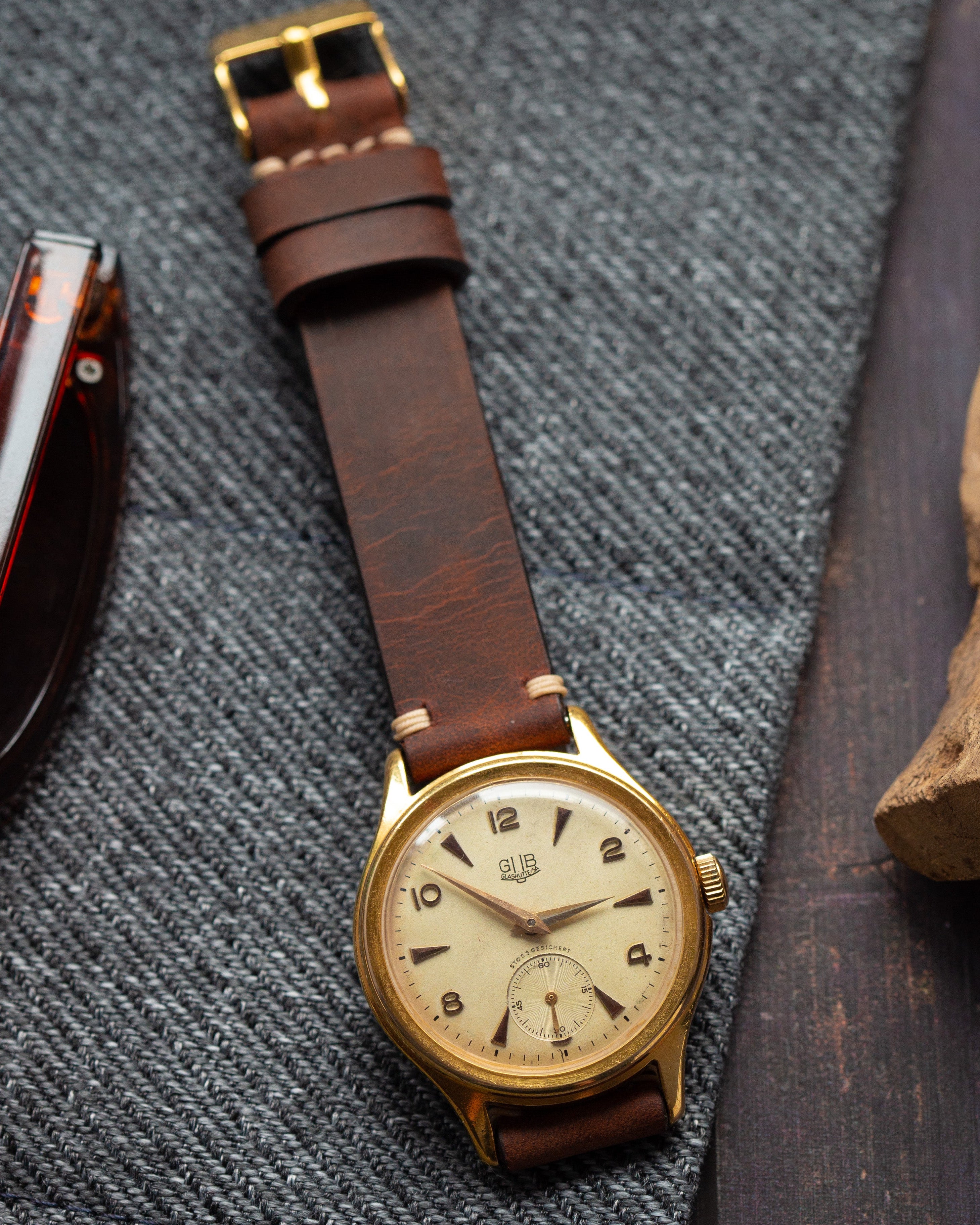 Rare Vintage German Gold Watch "GUB Glashutte", Authentic Old Watch - VintageDuMarko