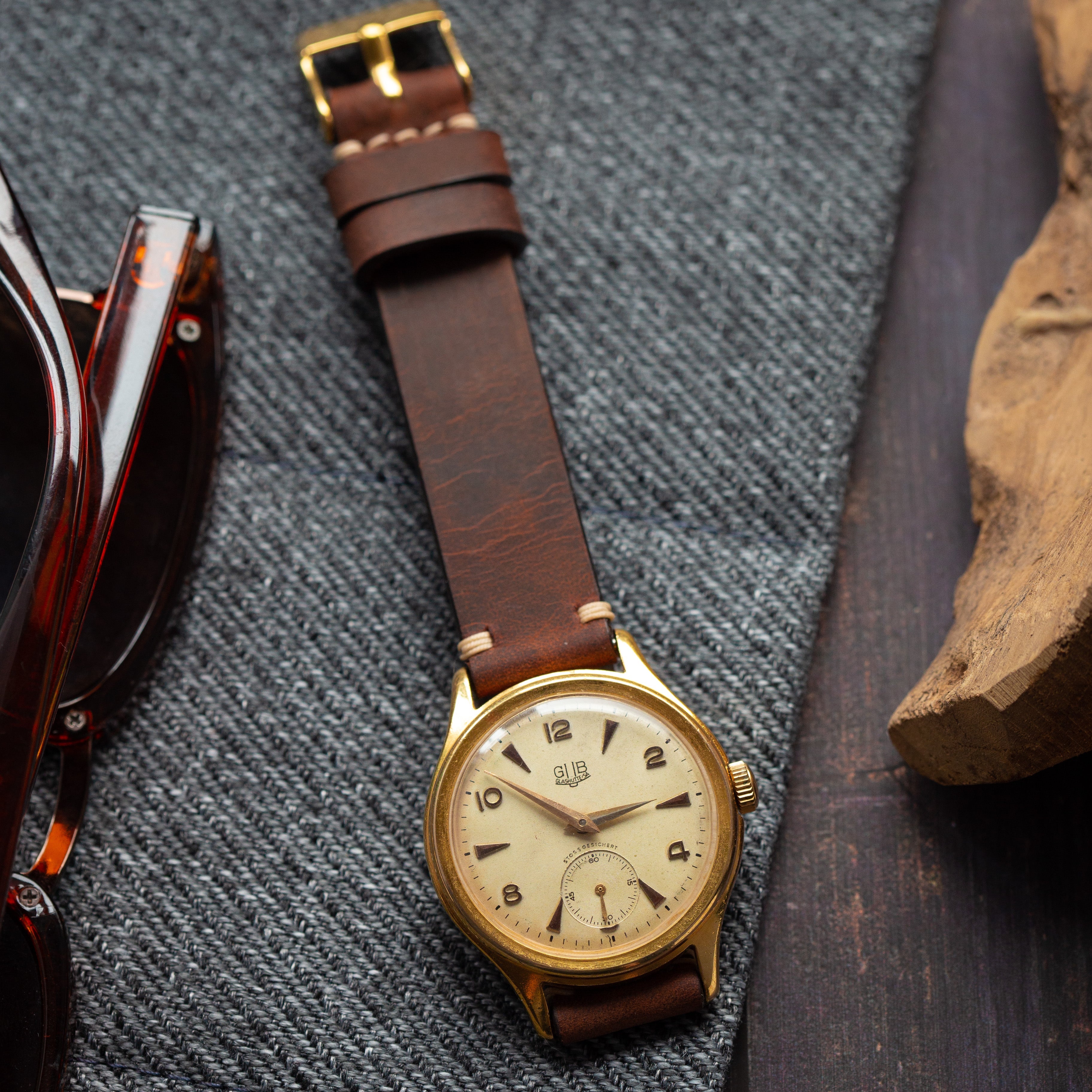 Rare Vintage German Gold Watch "GUB Glashutte", Authentic Old Watch - VintageDuMarko