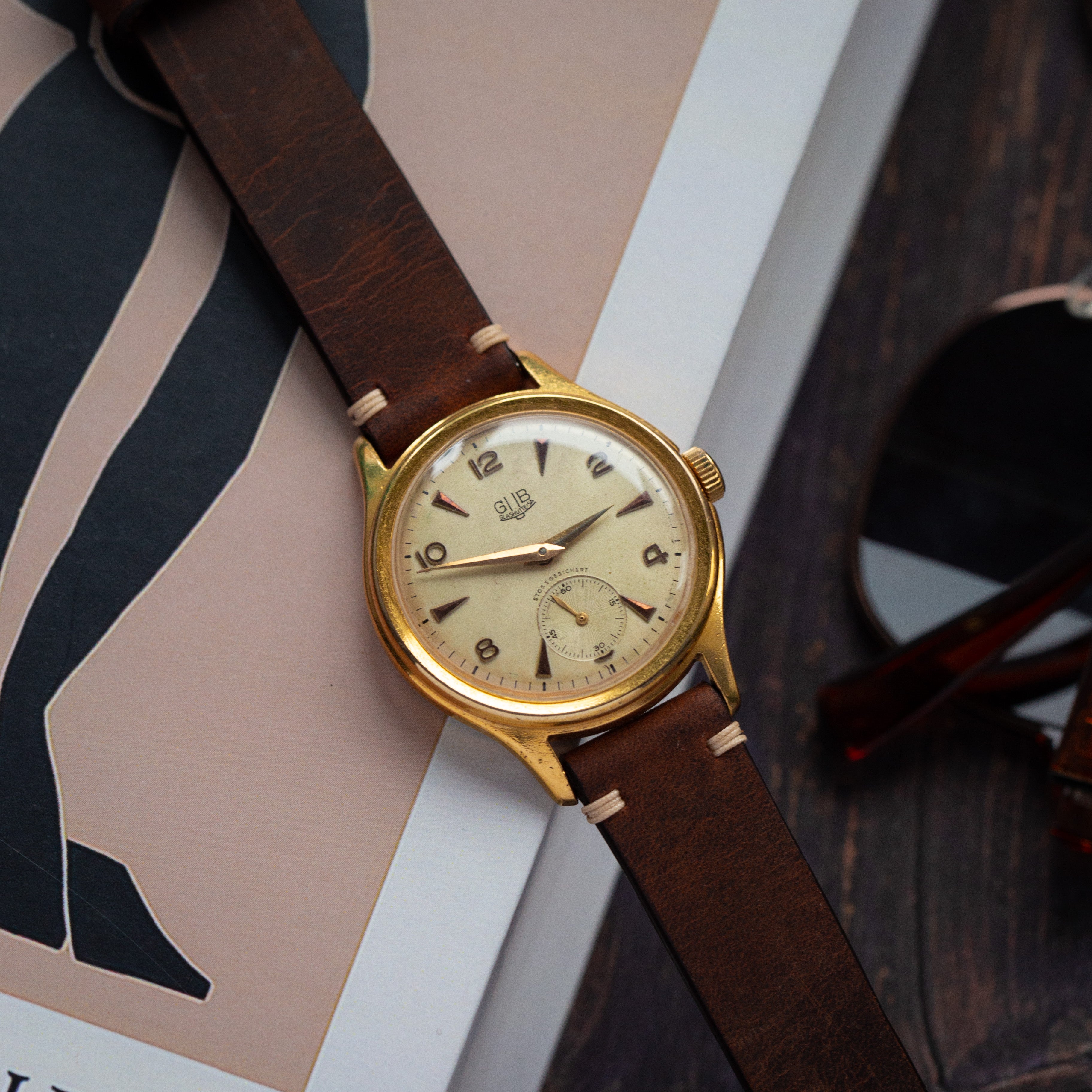 Rare Vintage German Gold Watch "GUB Glashutte", Authentic Old Watch - VintageDuMarko