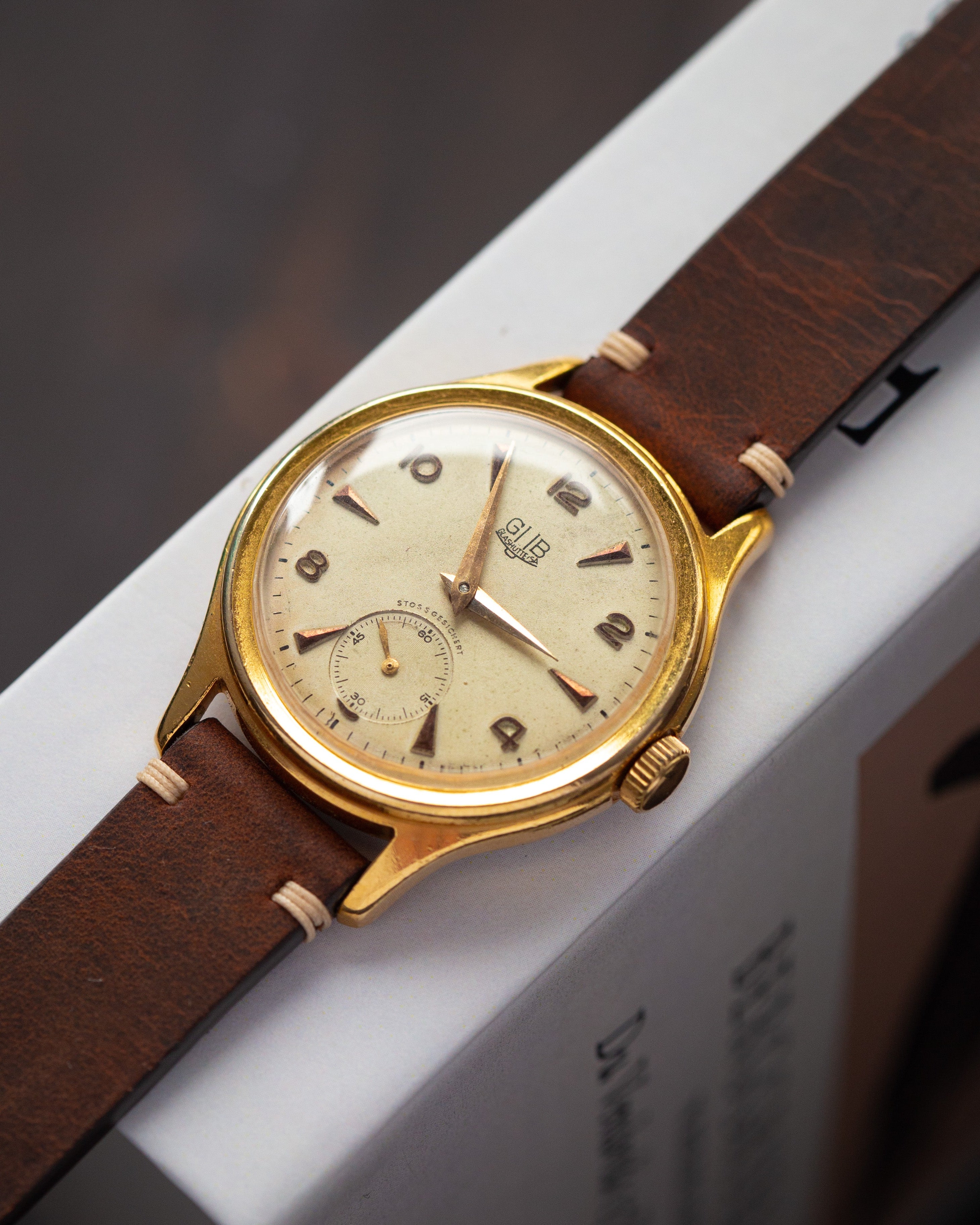 Rare Vintage German Gold Watch "GUB Glashutte", Authentic Old Watch - VintageDuMarko