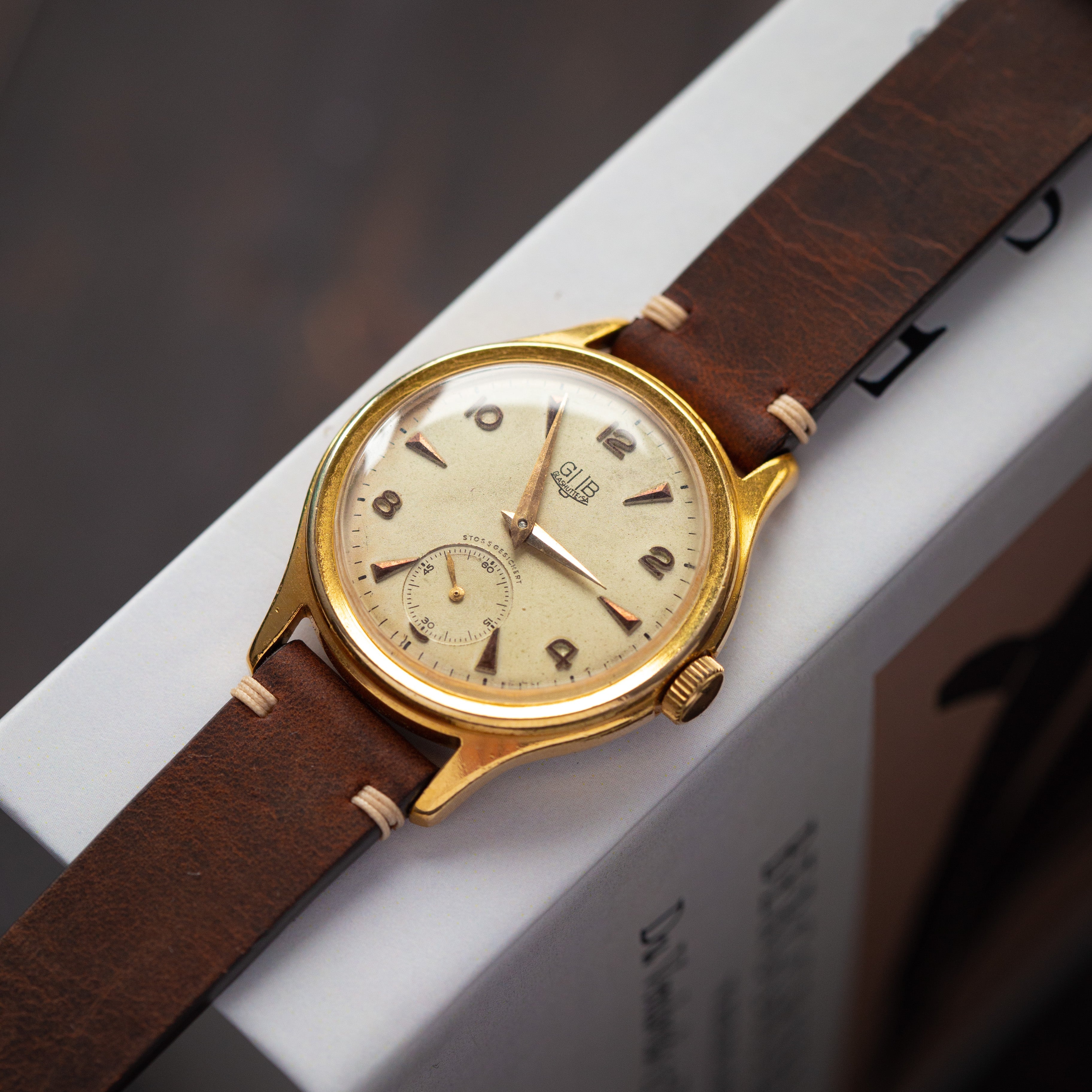 Rare Vintage German Gold Watch "GUB Glashutte", Authentic Old Watch - VintageDuMarko