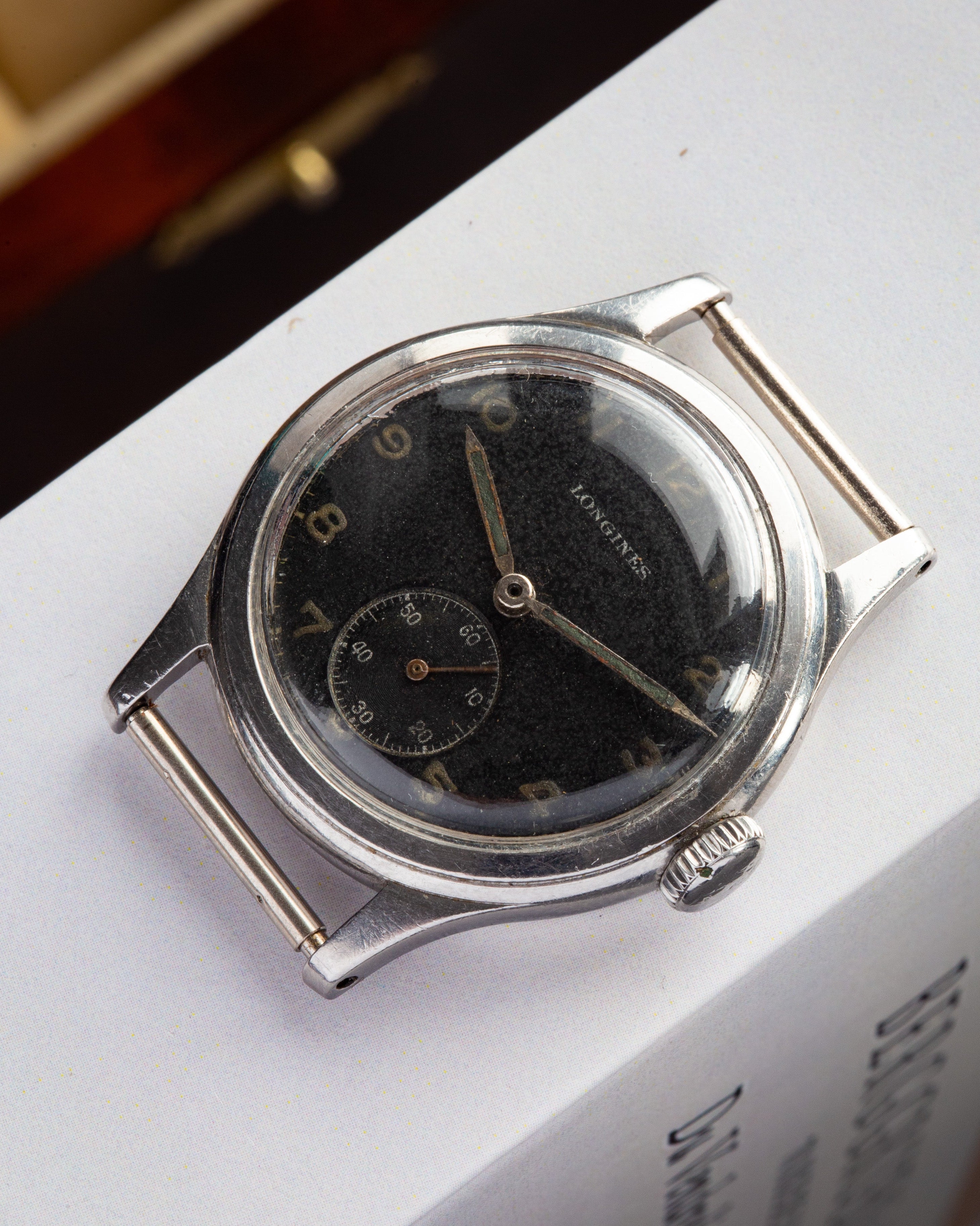 Rare Vintage "Longines" Black Dial, Swiss Military Watch - VintageDuMarko