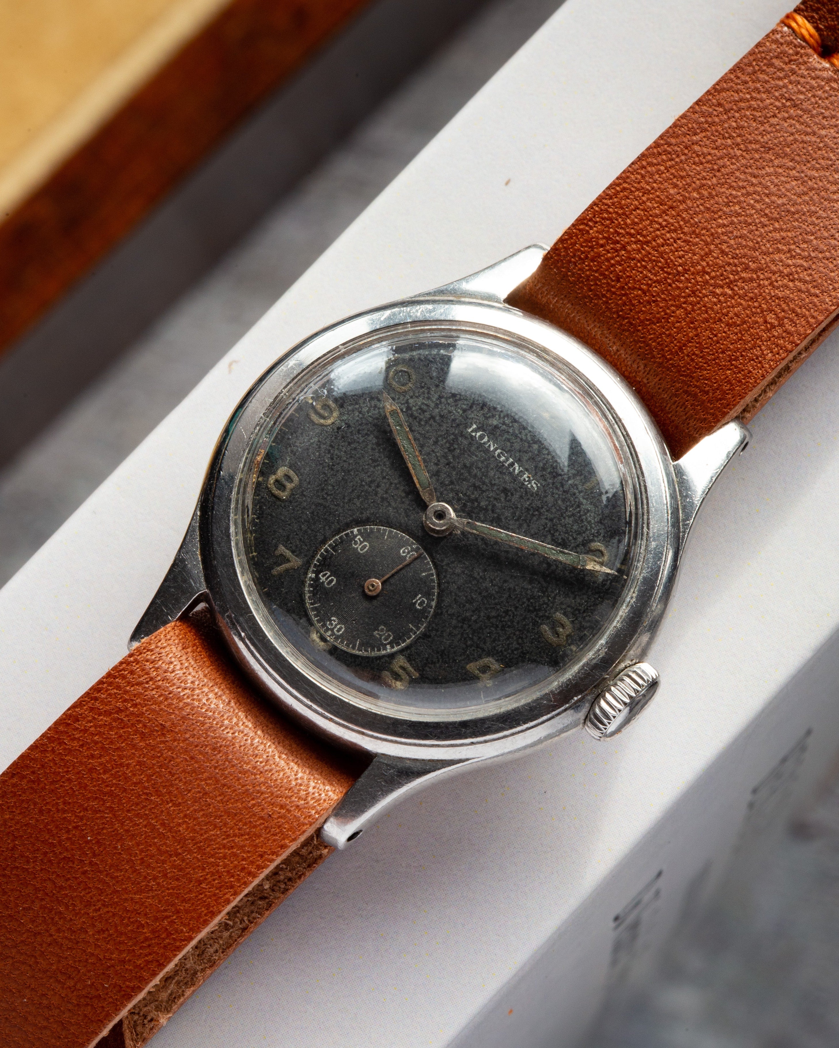 Rare Vintage "Longines" Black Dial, Swiss Military Watch - VintageDuMarko