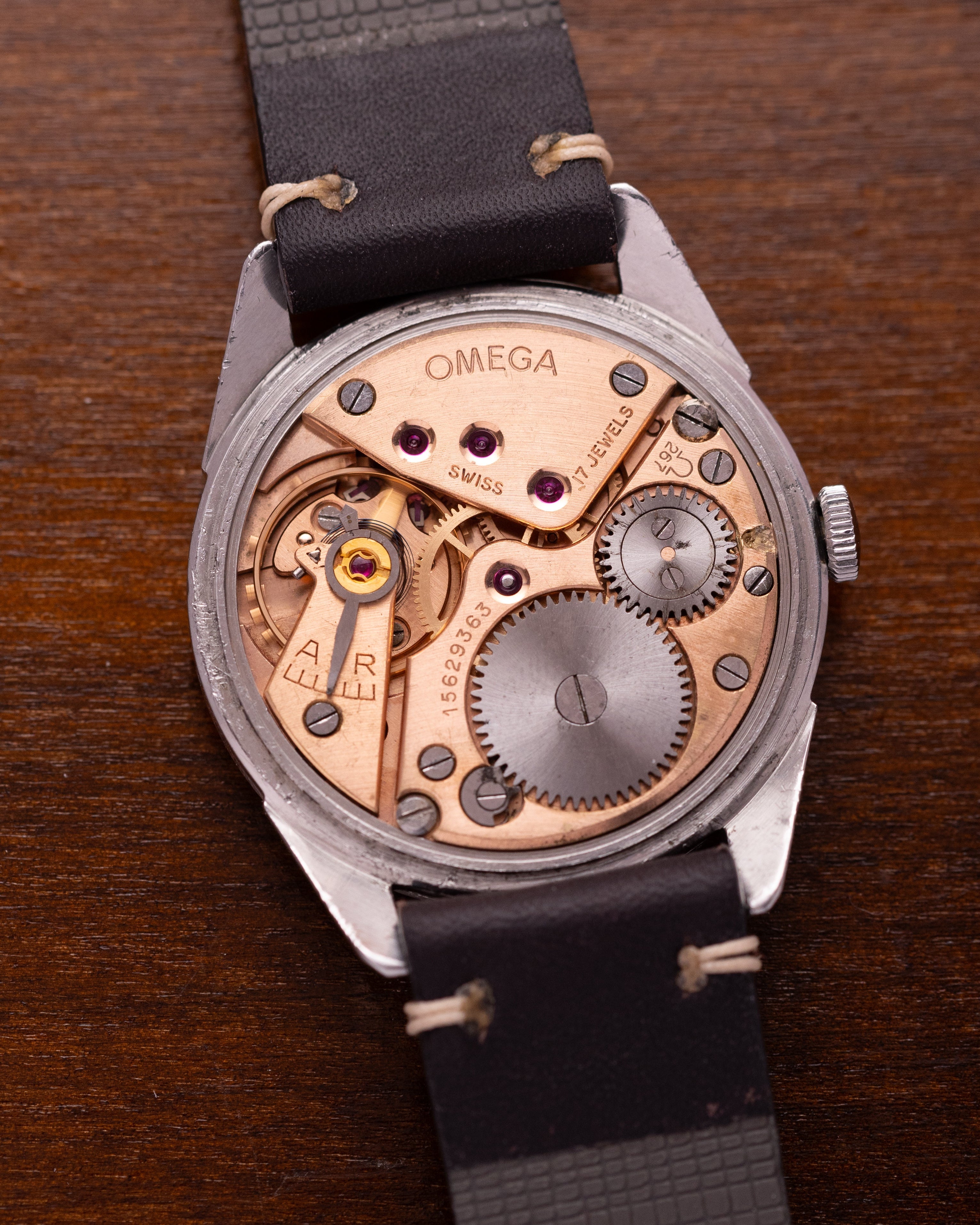 Rare Vintage "Omega Calatrava" watch, Black sector dial - VintageDuMarko