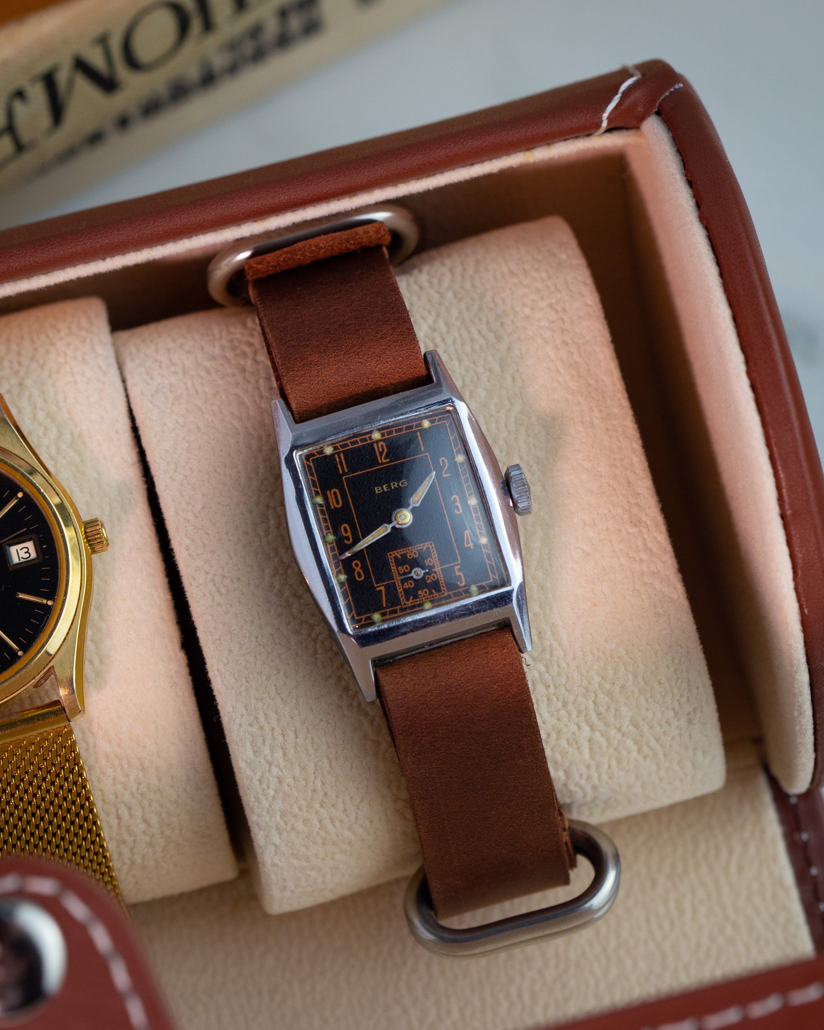 Rare Vintage Watch "Berg" from 1930's, Swiss Military Watch, Rectangular-Shaped Watch - VintageDuMarko