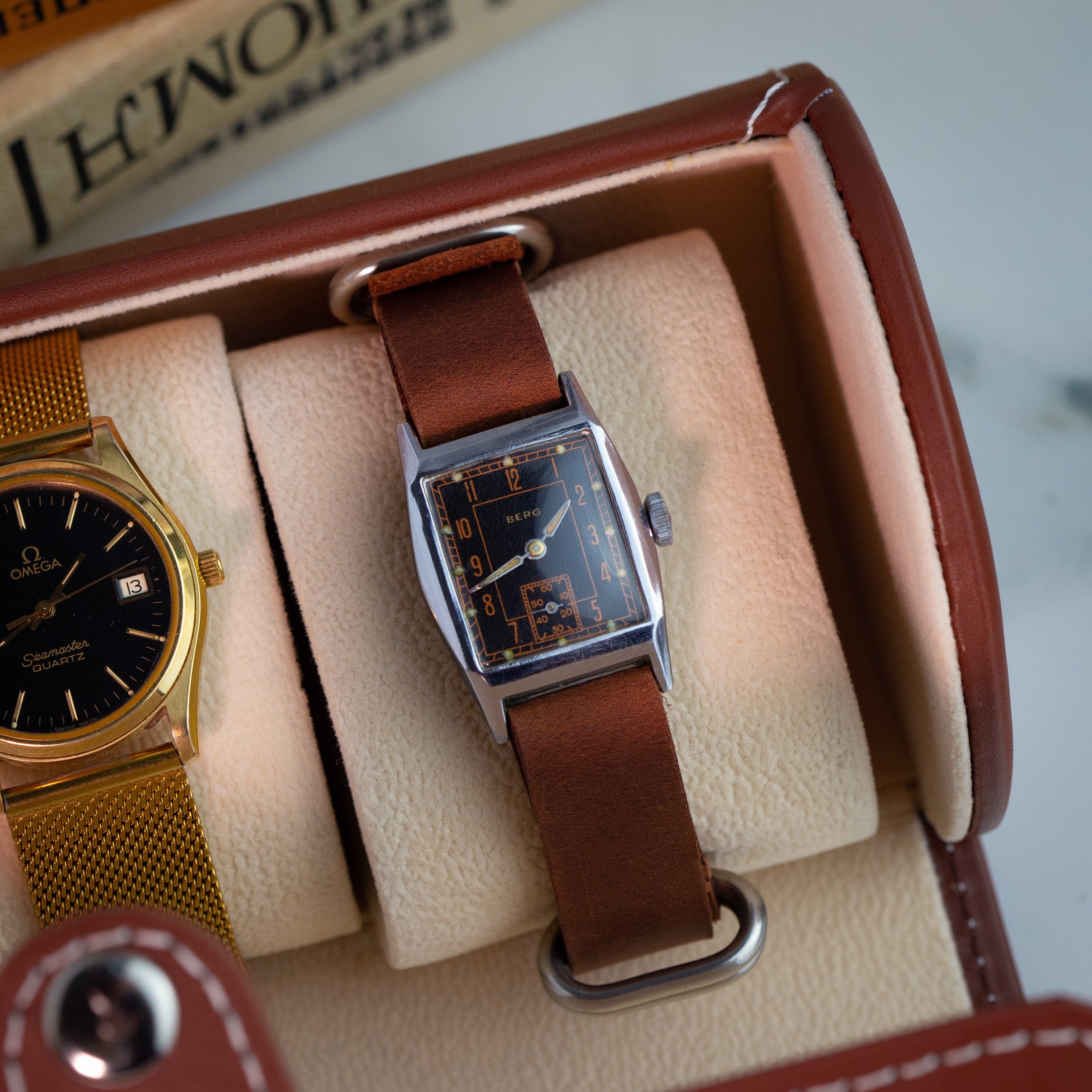 Rare Vintage Watch "Berg" from 1930's, Swiss Military Watch, Rectangular-Shaped Watch - VintageDuMarko