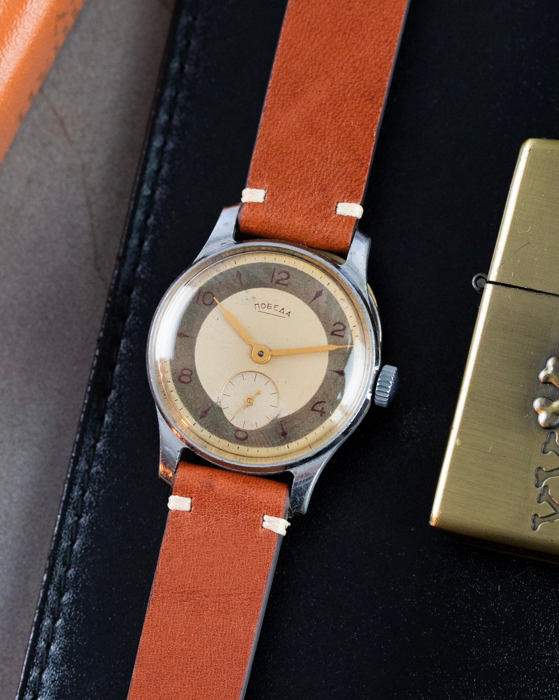 Rare Vintage Watch «Pobeda» - Soviet Old Watch with Patina Dial - VintageDuMarko