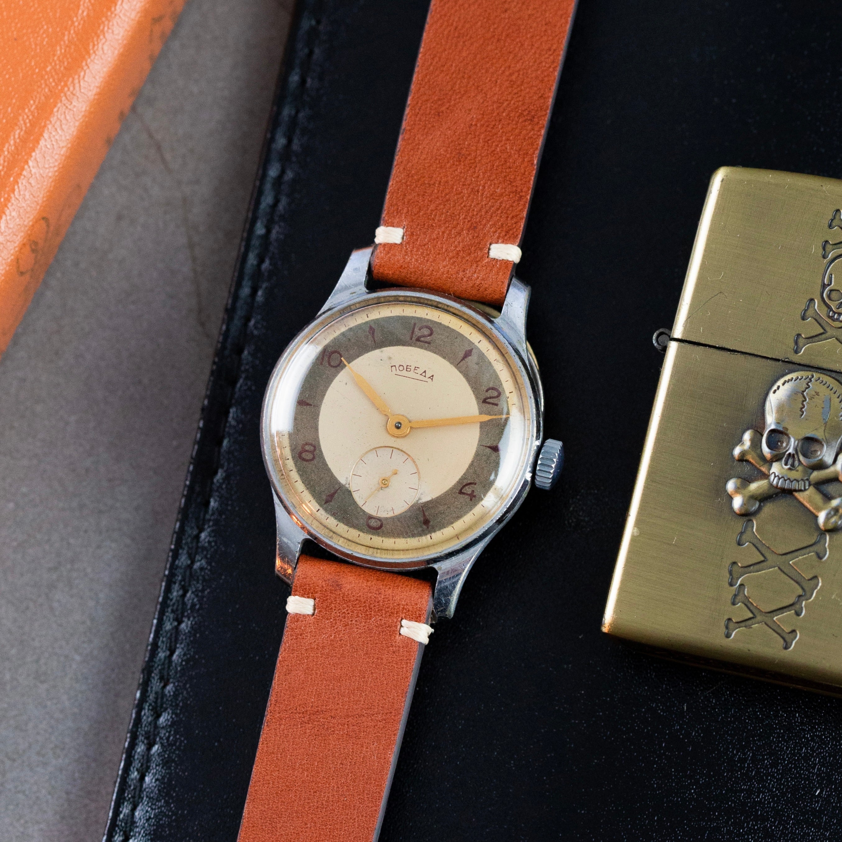 Rare Vintage Watch «Pobeda» - Soviet Old Watch with Patina Dial - VintageDuMarko