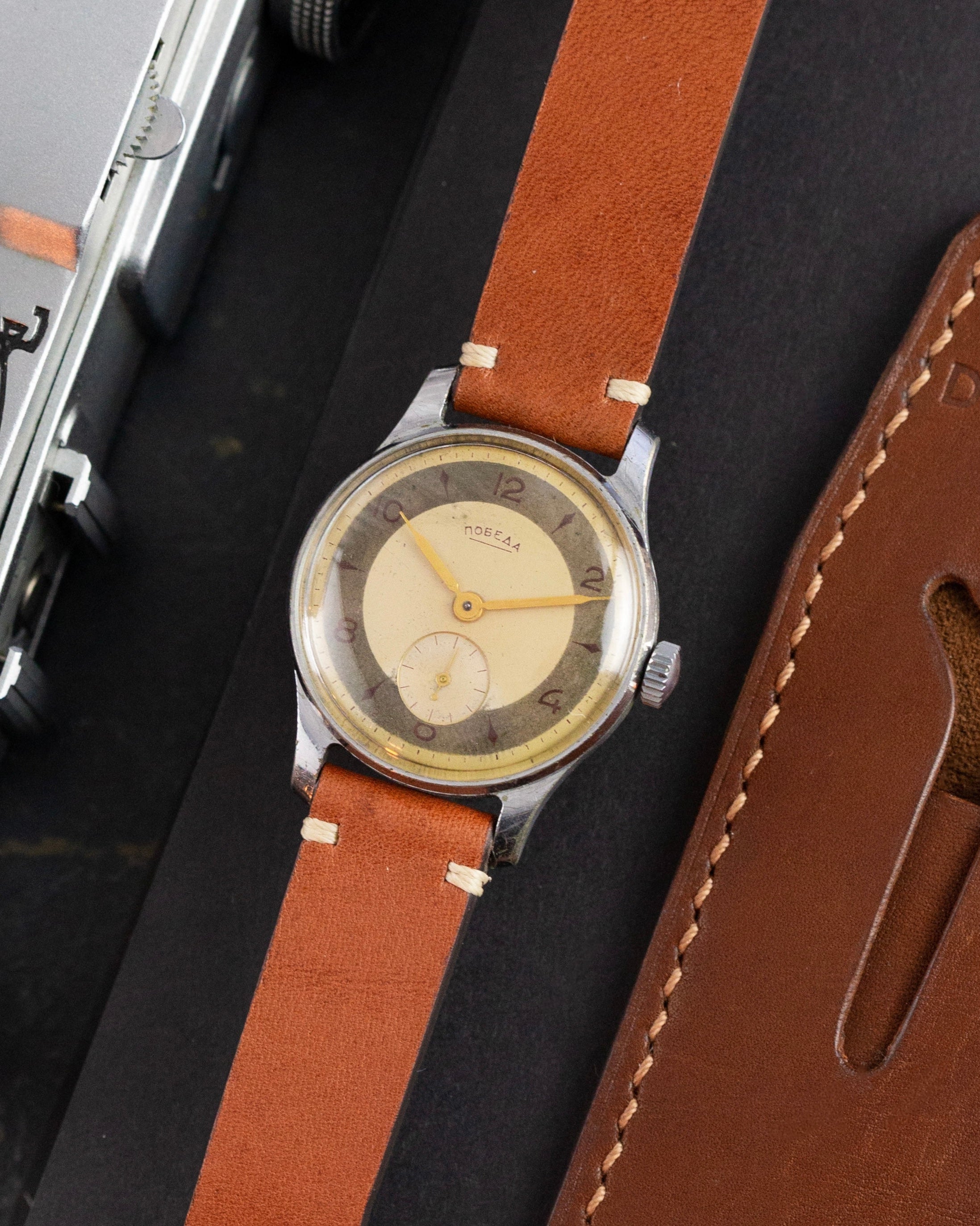 Rare Vintage Watch «Pobeda» - Soviet Old Watch with Patina Dial - VintageDuMarko