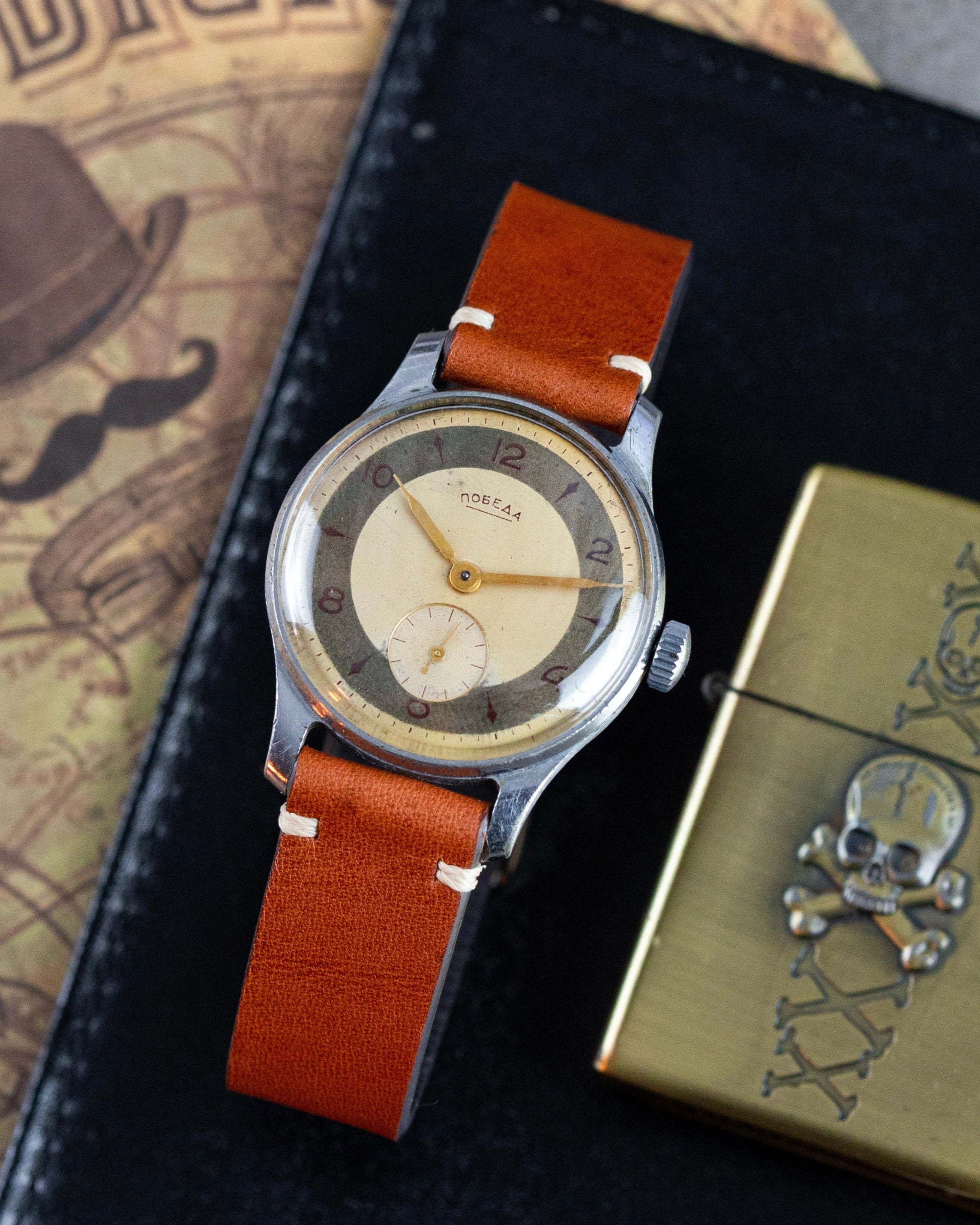 Rare Vintage Watch «Pobeda» - Soviet Old Watch with Patina Dial - VintageDuMarko