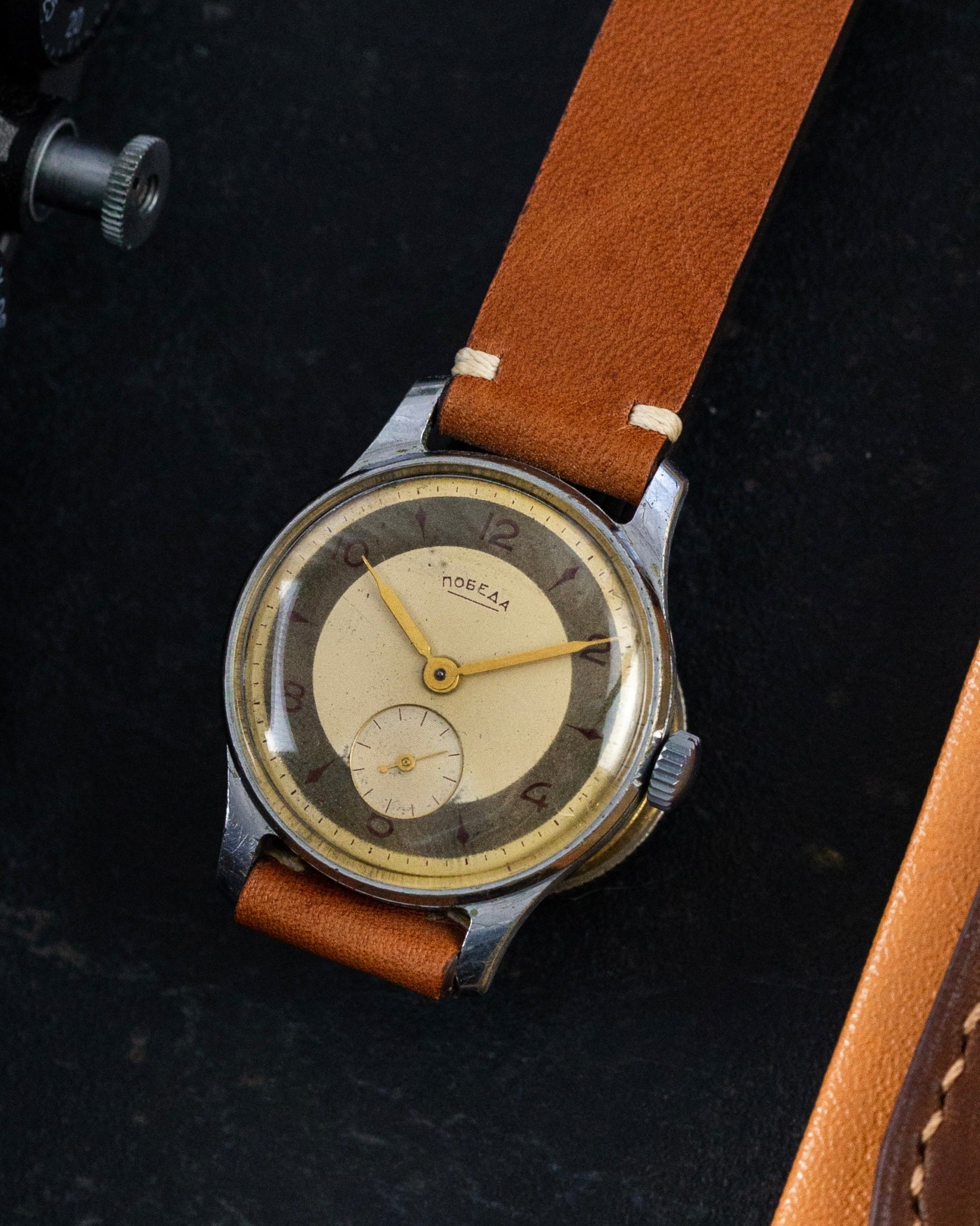 Rare Vintage Watch «Pobeda» - Soviet Old Watch with Patina Dial - VintageDuMarko