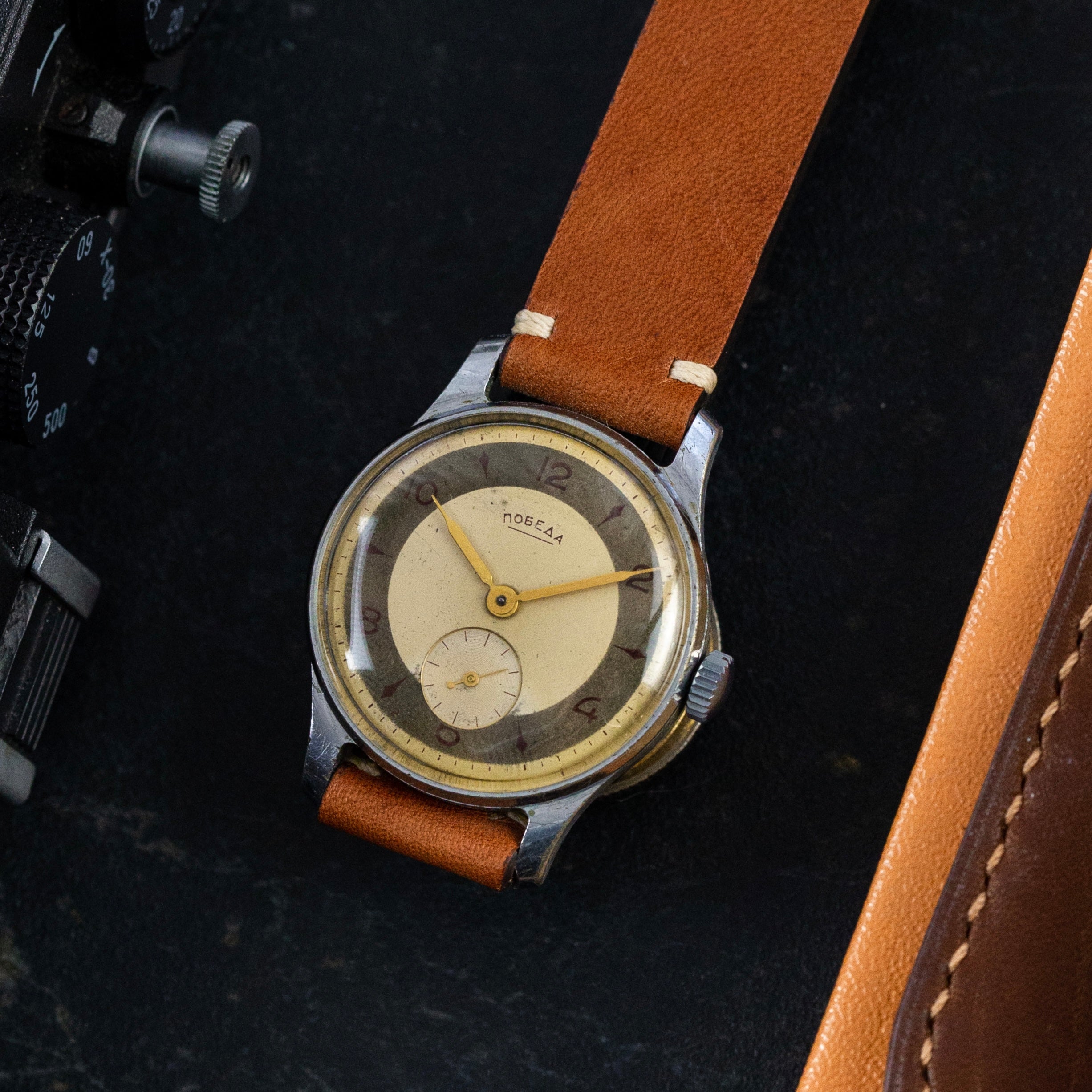 Rare Vintage Watch «Pobeda» - Soviet Old Watch with Patina Dial - VintageDuMarko