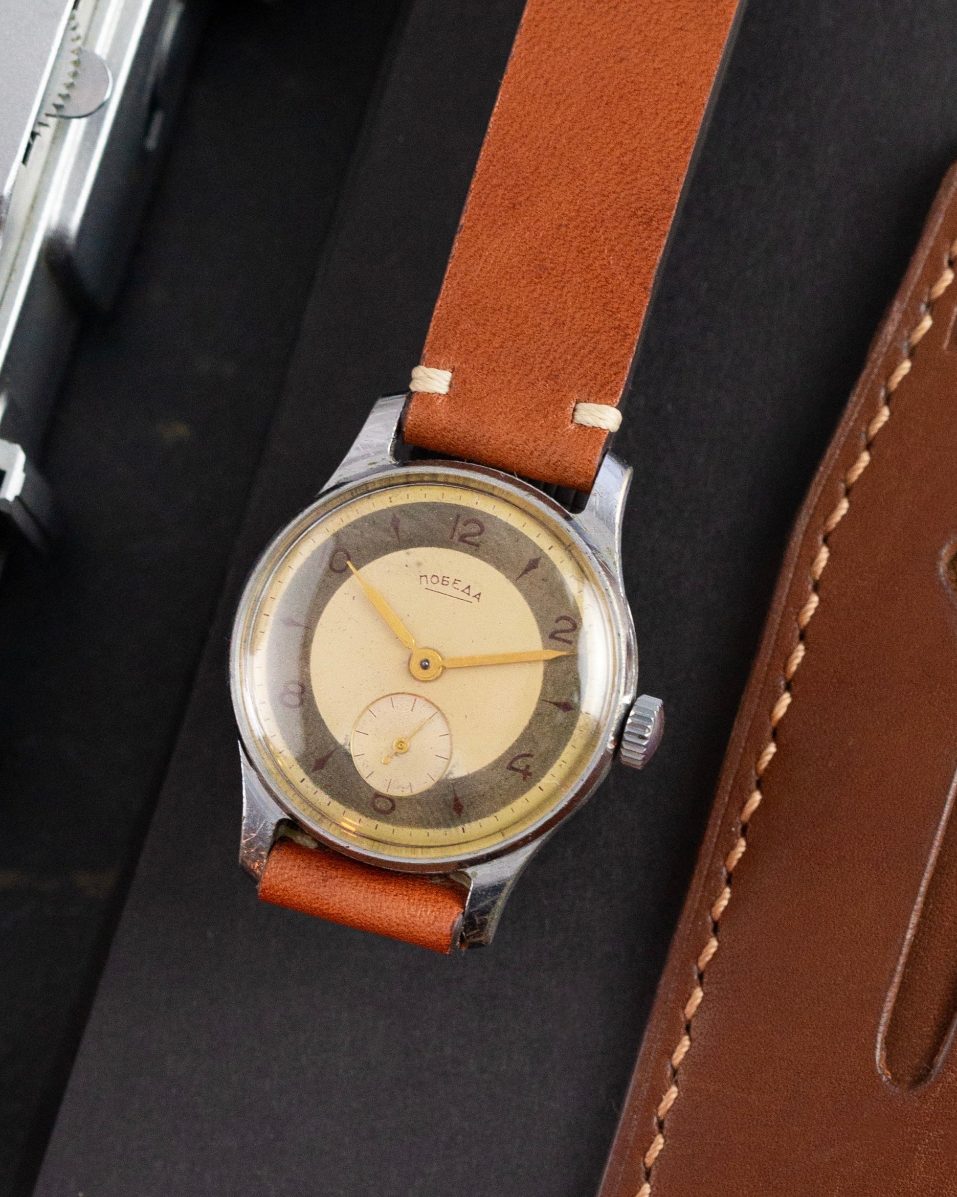 Rare Vintage Watch «Pobeda» - Soviet Old Watch with Patina Dial - VintageDuMarko