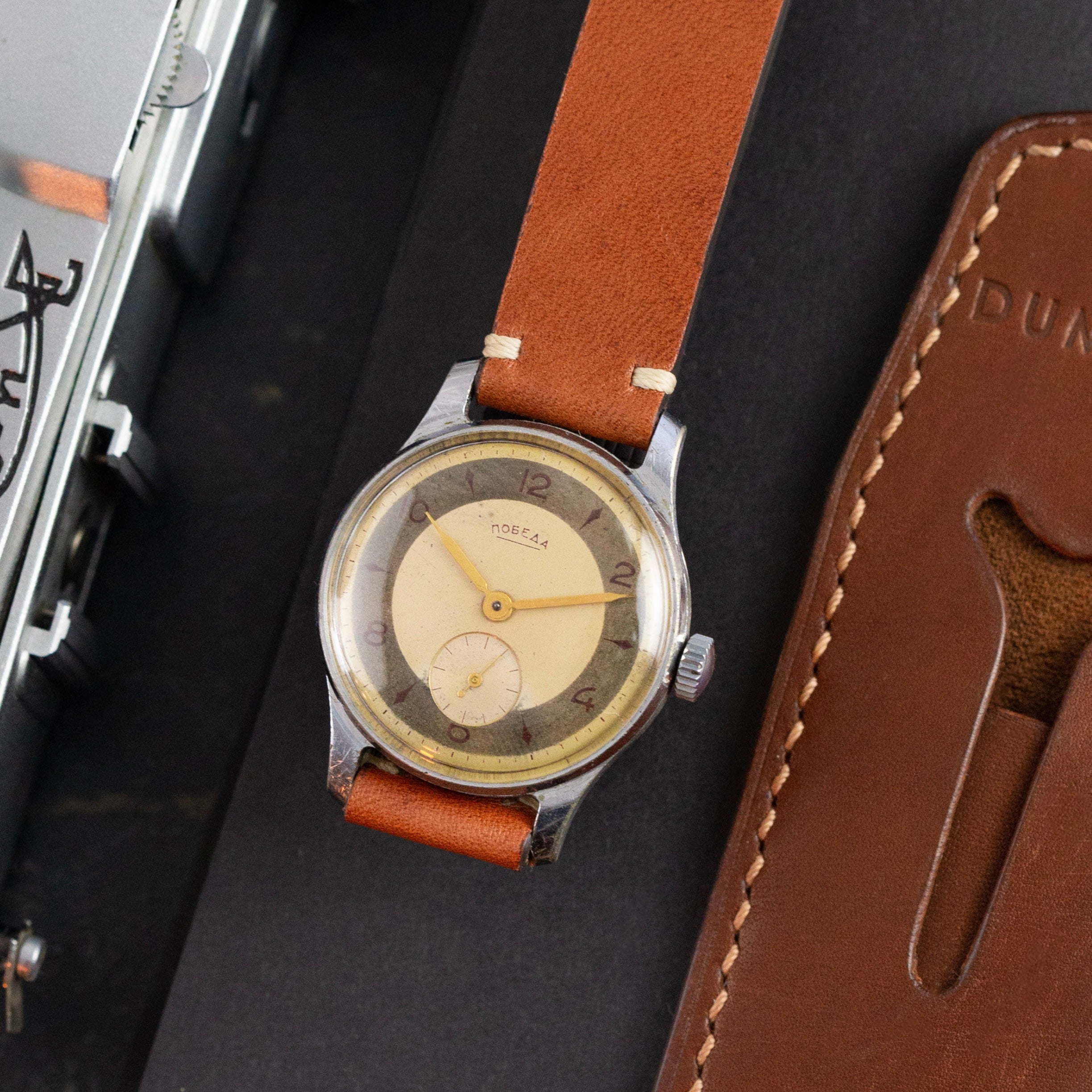 Rare Vintage Watch «Pobeda» - Soviet Old Watch with Patina Dial - VintageDuMarko