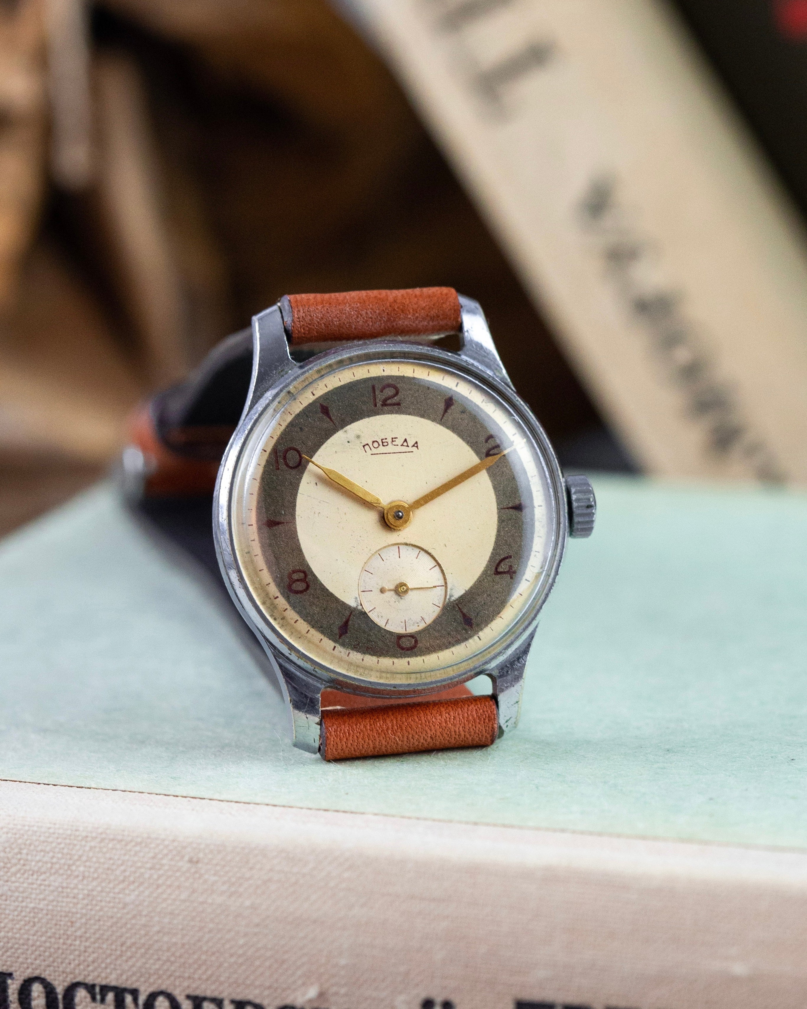 Rare Vintage Watch «Pobeda» - Soviet Old Watch with Patina Dial - VintageDuMarko