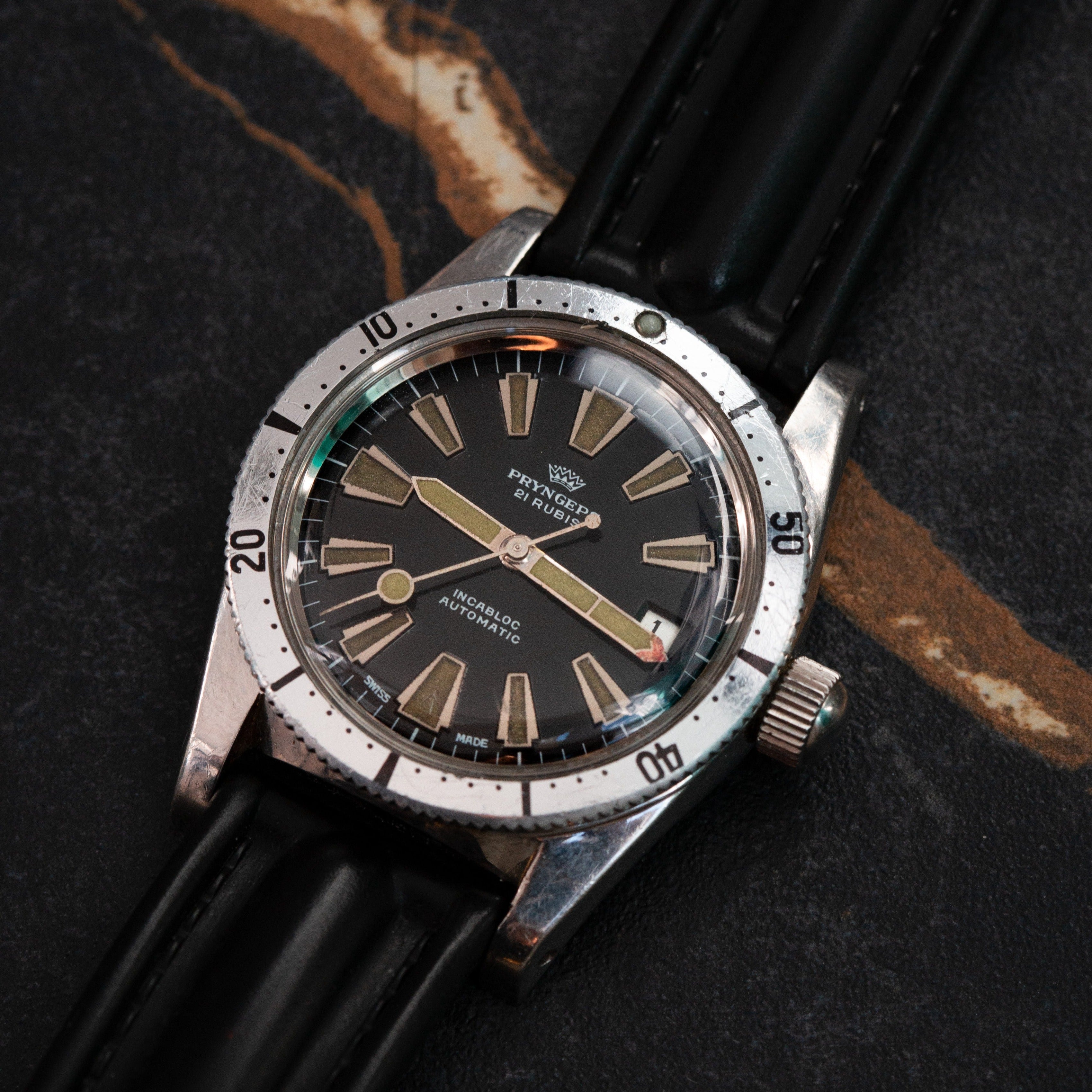 Rare Vintage Watch "Pryngeps", Swiss Diver's Automatic Watch - VintageDuMarko