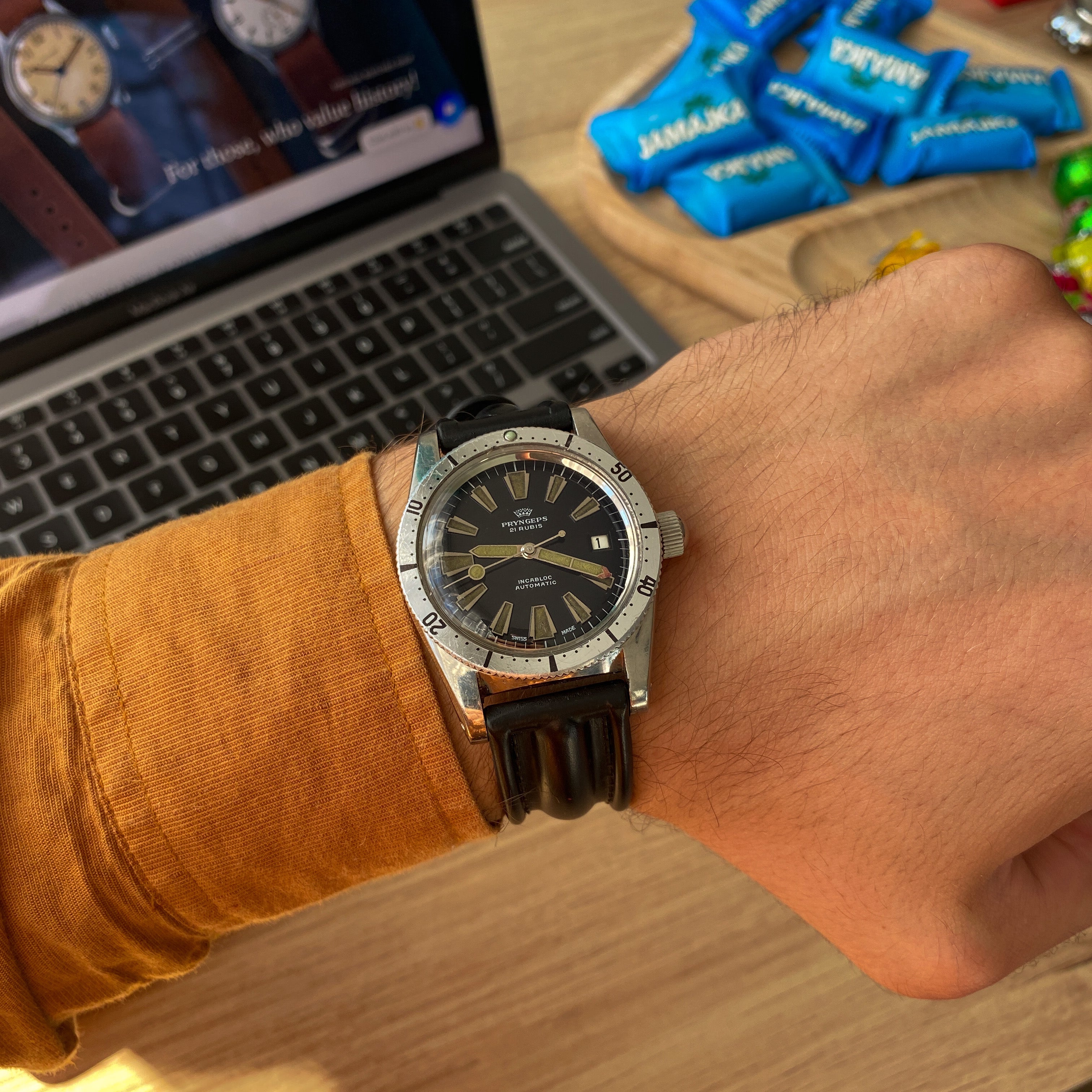 Rare Vintage Watch "Pryngeps", Swiss Diver's Automatic Watch - VintageDuMarko