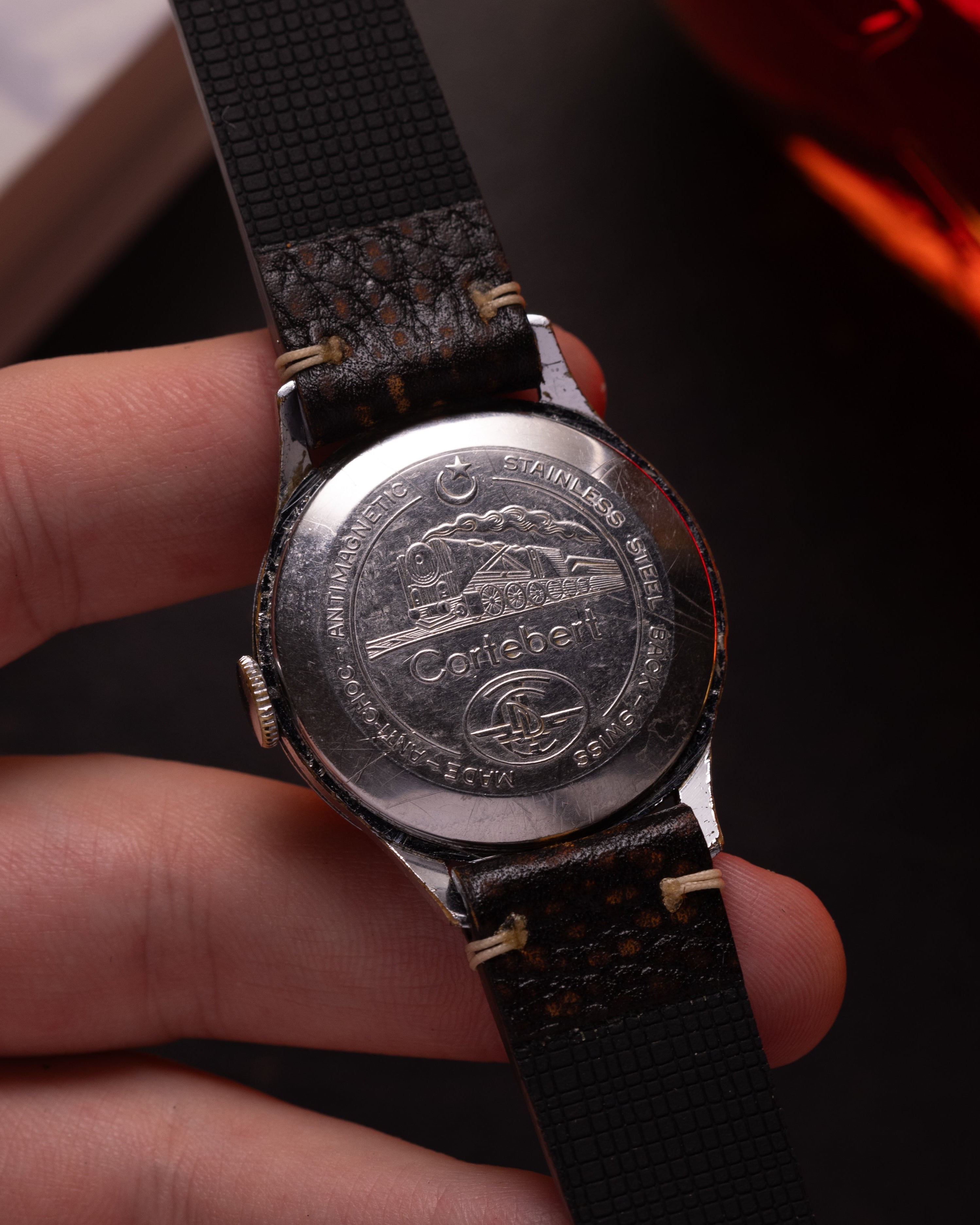 Rare watch Cortebert black dial from 1950s, Vintage Swiss Watch - VintageDuMarko