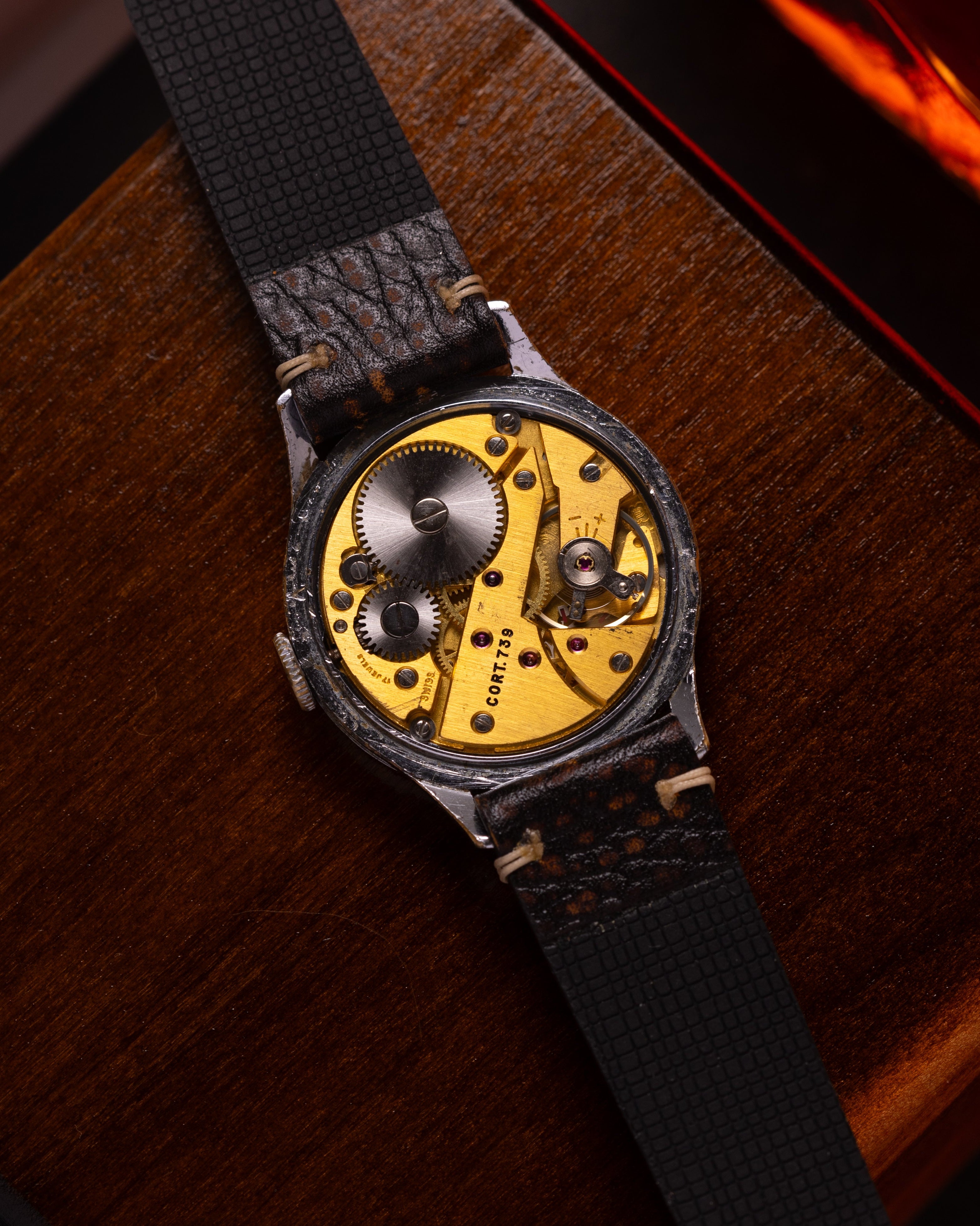 Rare watch Cortebert black dial from 1950s, Vintage Swiss Watch - VintageDuMarko