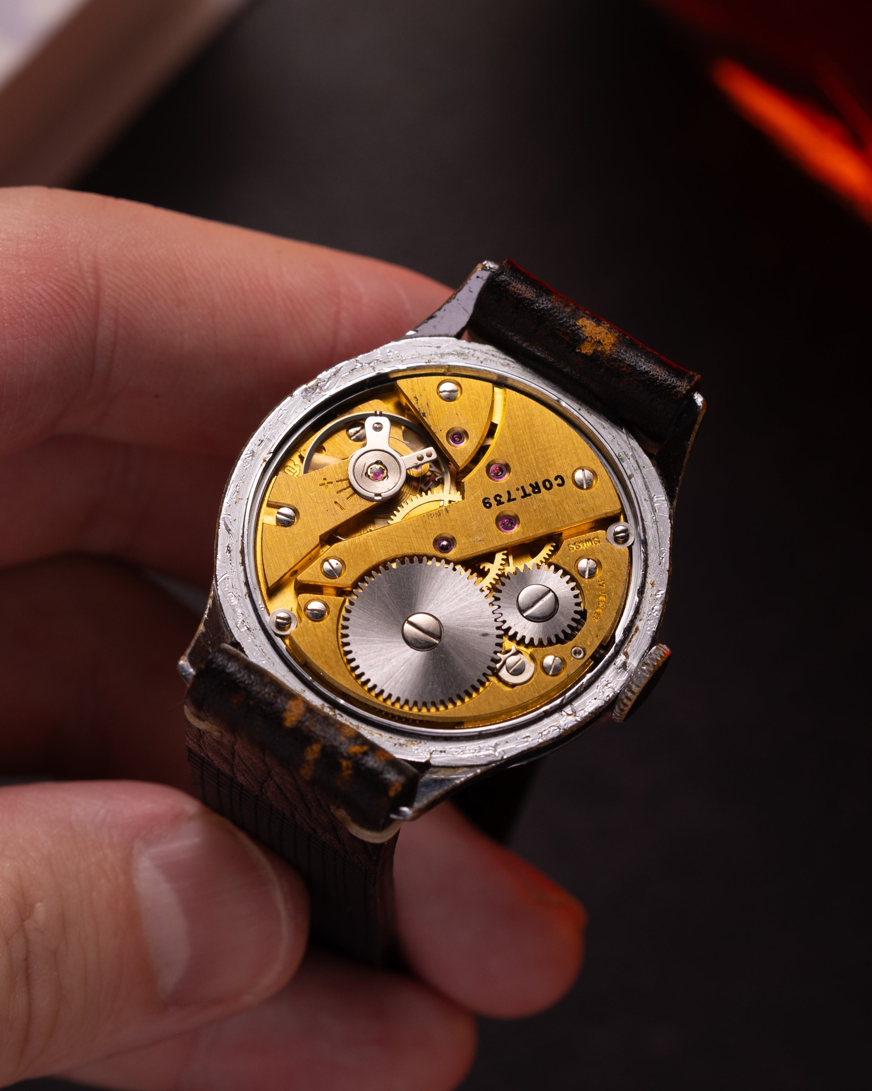 Rare watch Cortebert black dial from 1950s, Vintage Swiss Watch - VintageDuMarko