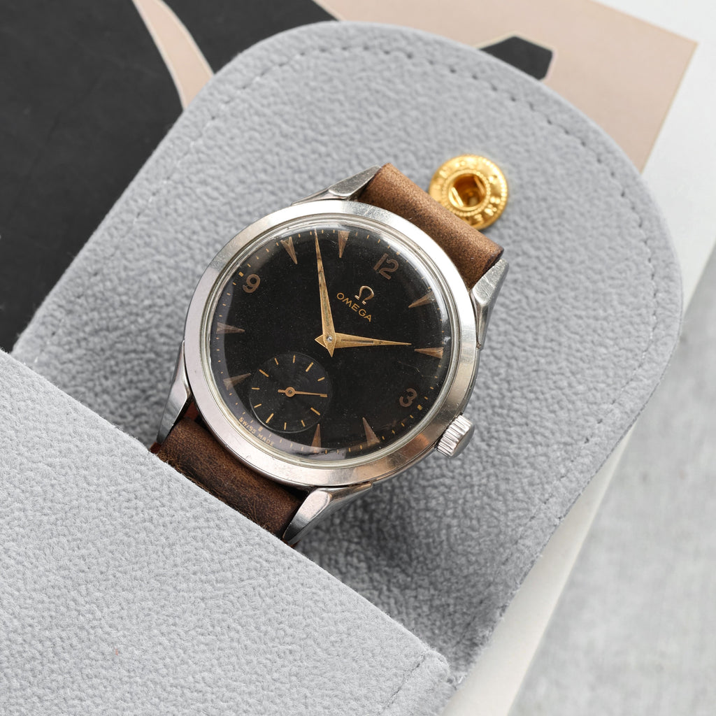 Rare Watch Omega with Black Dial from 1950s - Rare Swiss Watch for Collection - VintageDuMarko