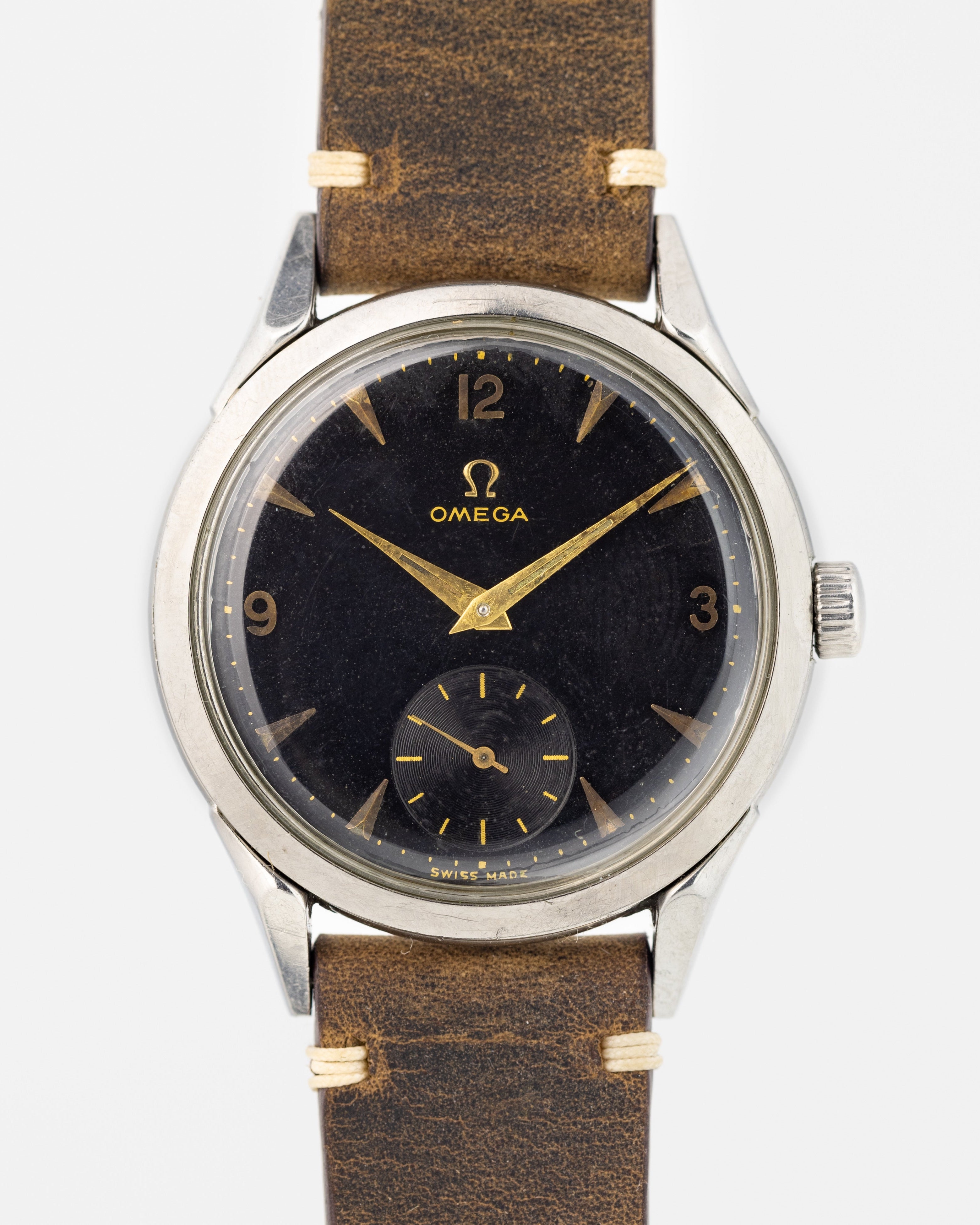 Rare Watch Omega with Black Dial from 1950s - Rare Swiss Watch for Collection - VintageDuMarko