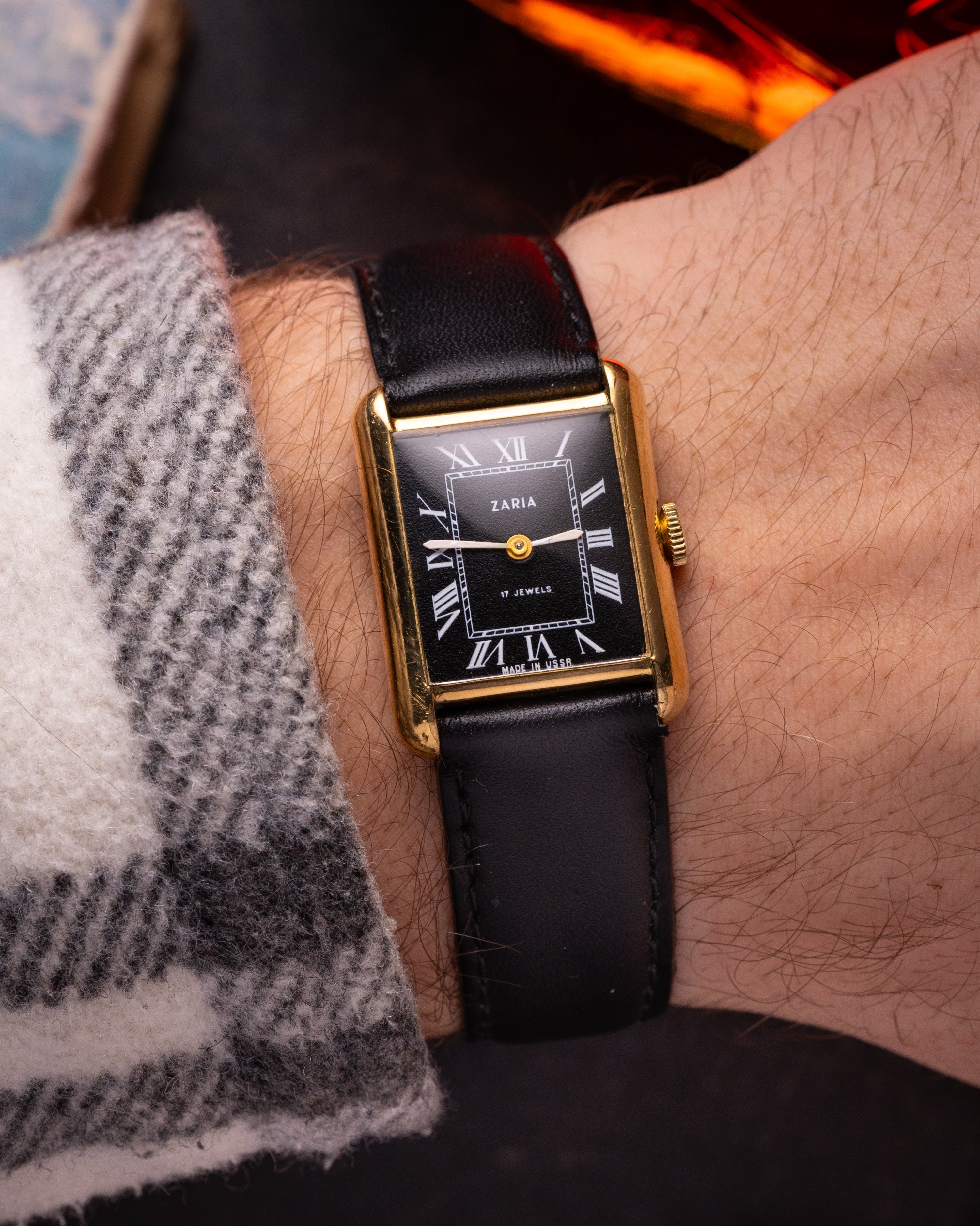 Rare Watch "Zaria" Art Deco Tank Style from 1970's, Cartier Style - VintageDuMarko