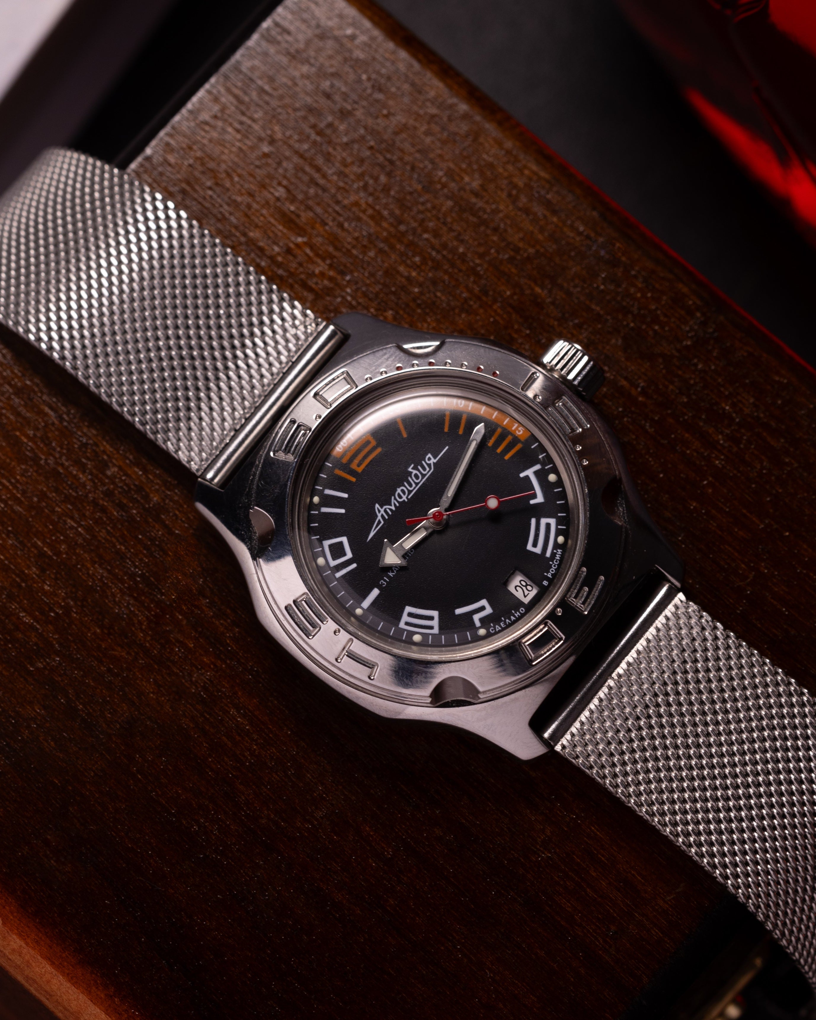 Vintage "Amphibia" Mens Watch, Military Dive Automatic Wostok Watch - VintageDuMarko