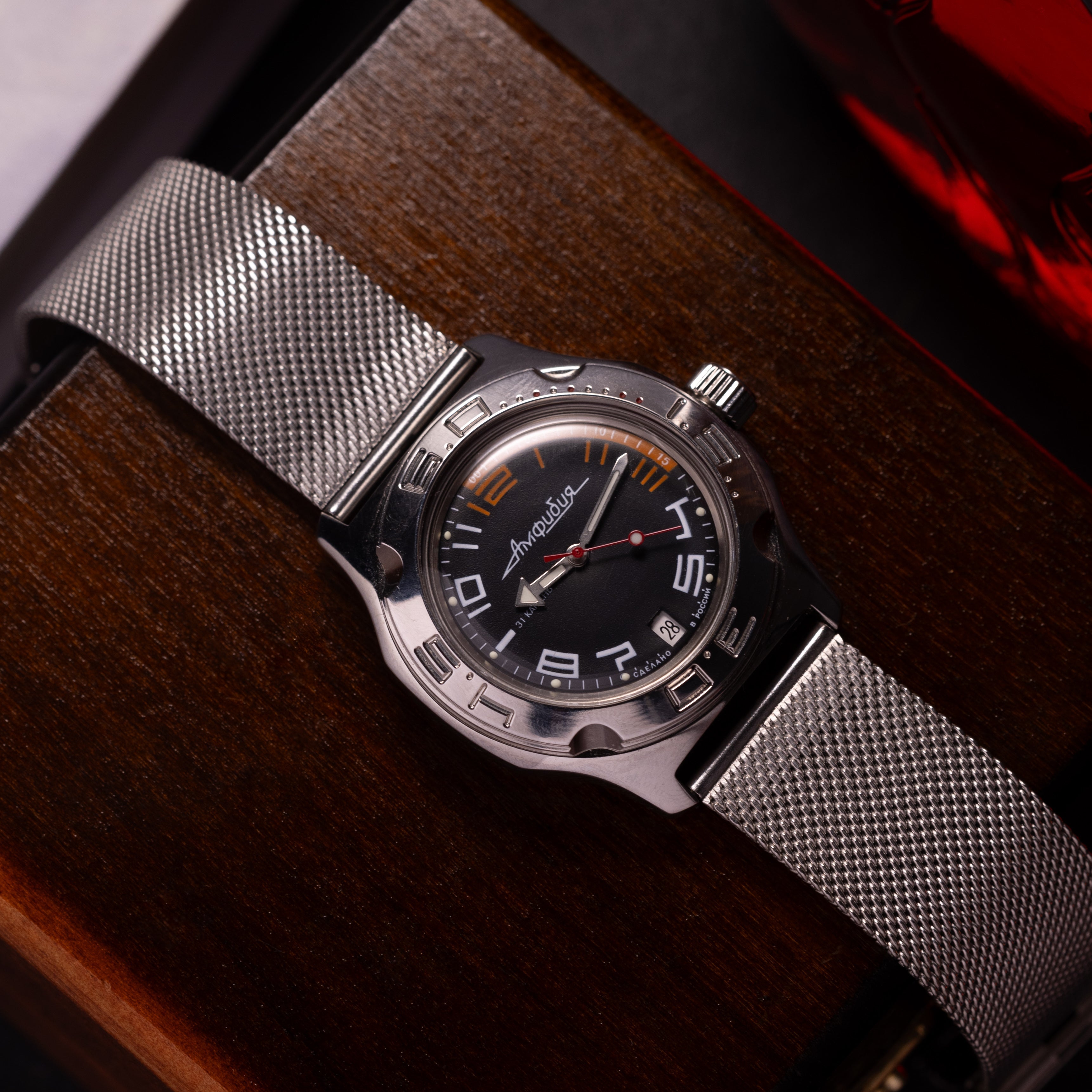 Vintage "Amphibia" Mens Watch, Military Dive Automatic Wostok Watch - VintageDuMarko