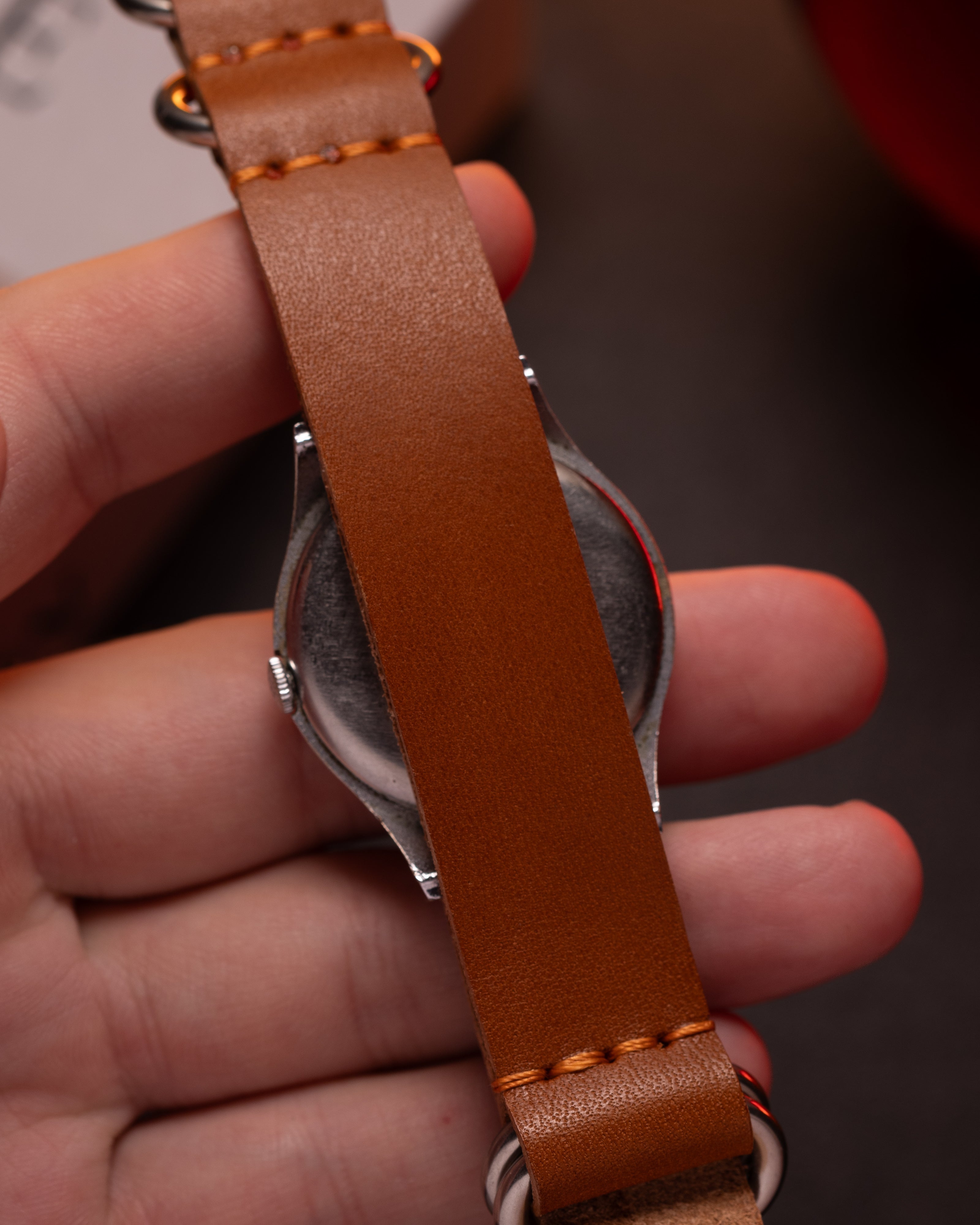 Vintage Buren Gran Prix, Patina Salmon Dial from 1940's - VintageDuMarko