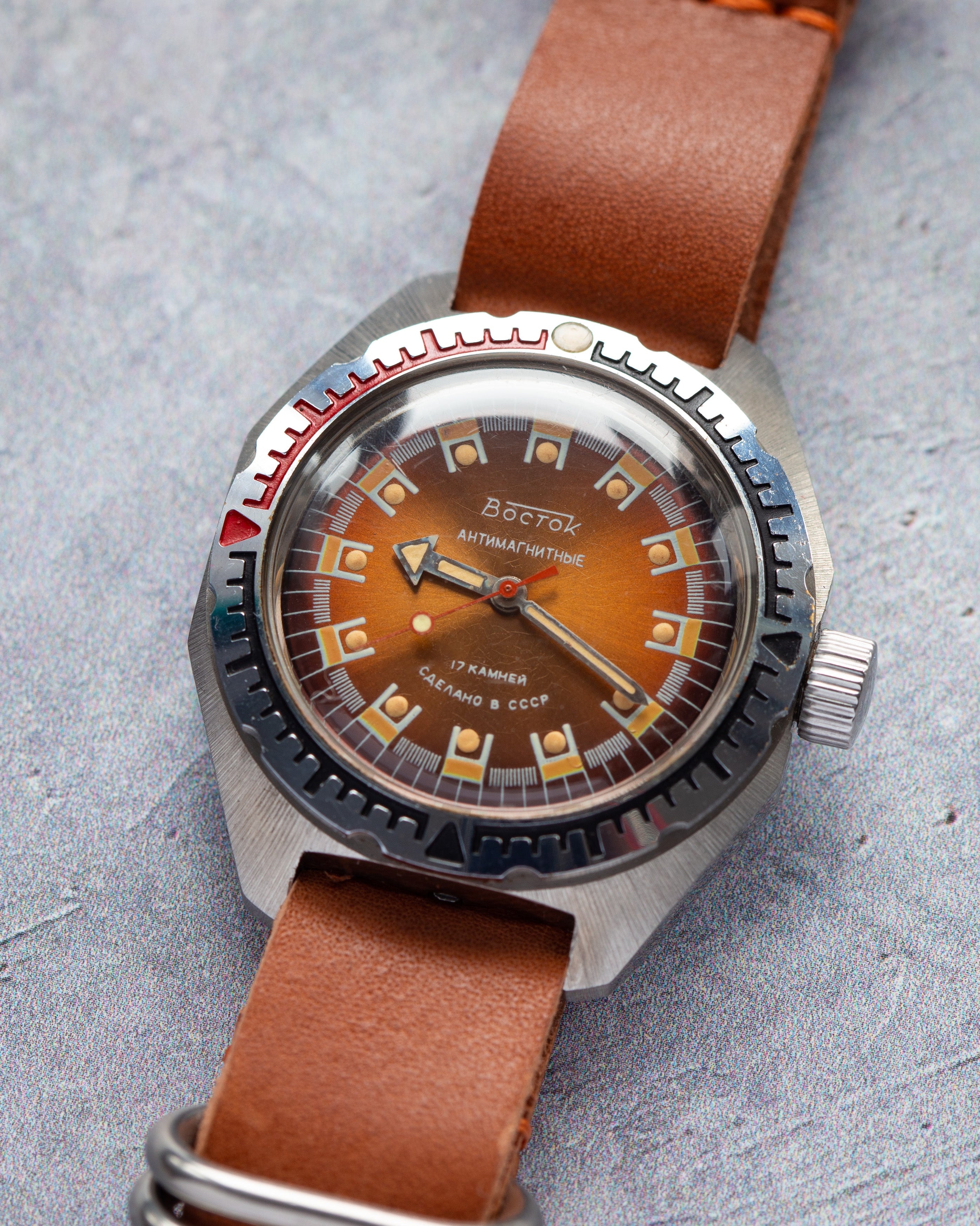 Vintage Dive Watch "Wostok (Vostok) Amphibian", Rare Watch Face - VintageDuMarko