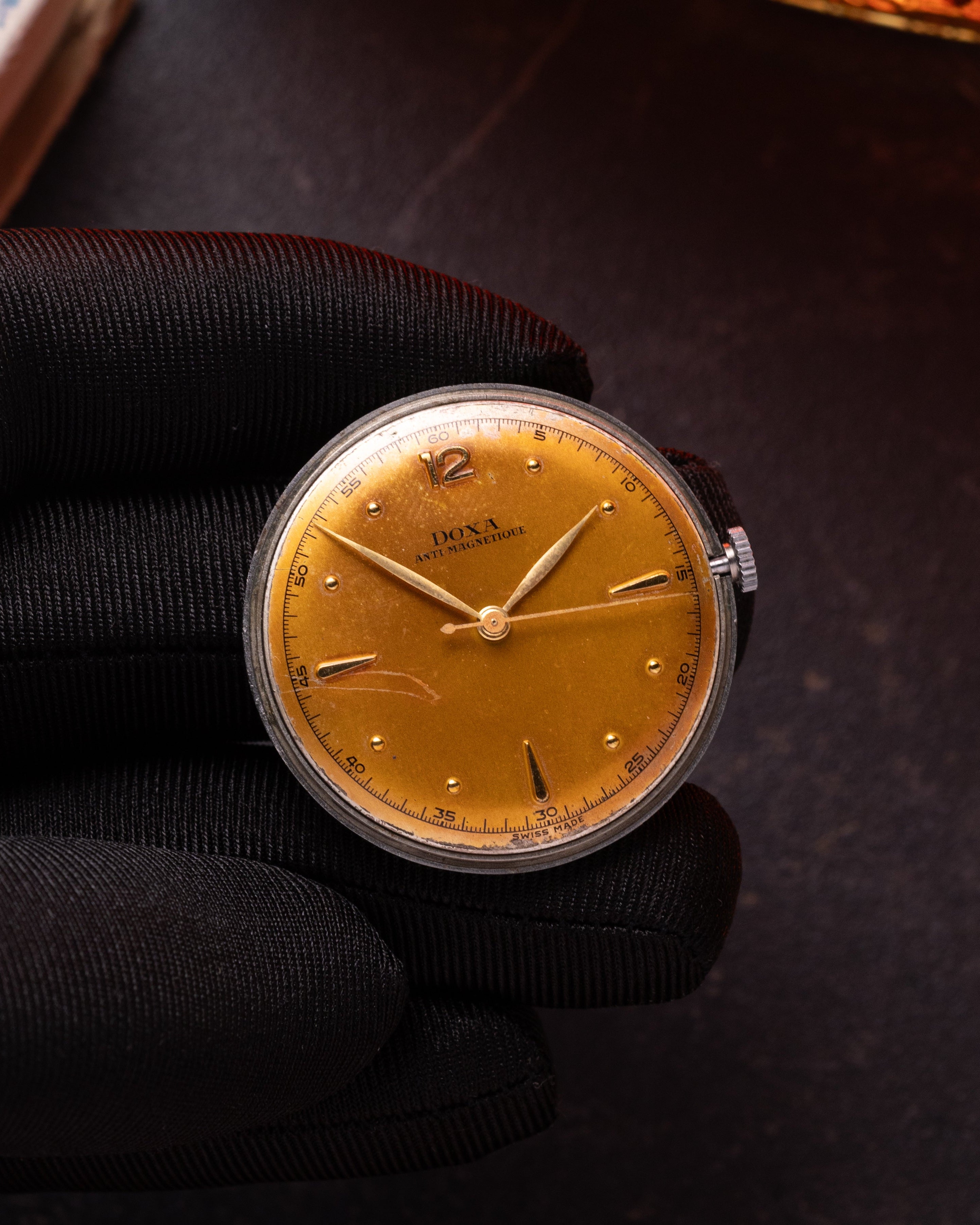 Vintage "Doxa" Calatrava Watch, Salmon Dial - VintageDuMarko