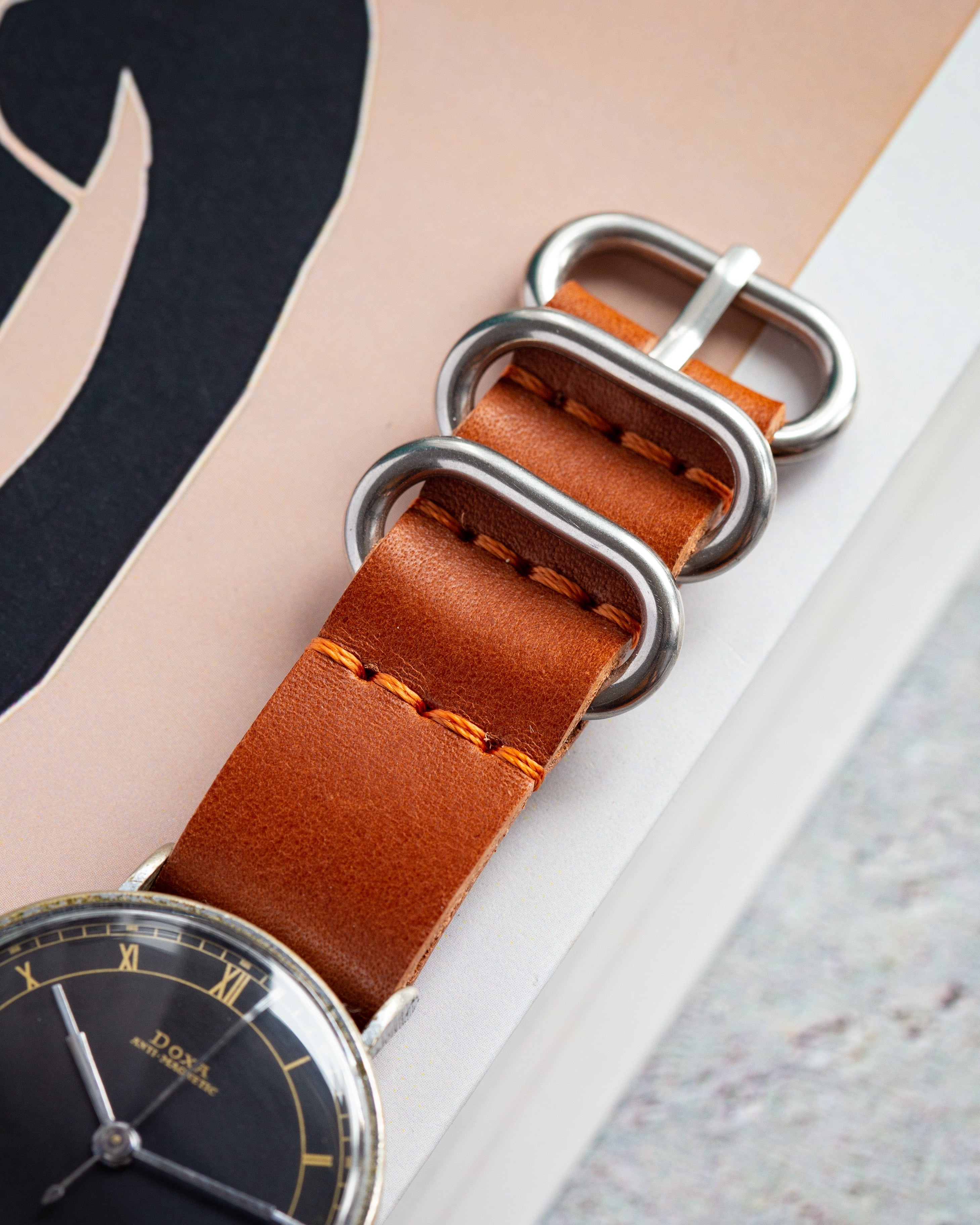 Vintage "Doxa" Military Swiss Watch for Men, Rare Black Dial - VintageDuMarko