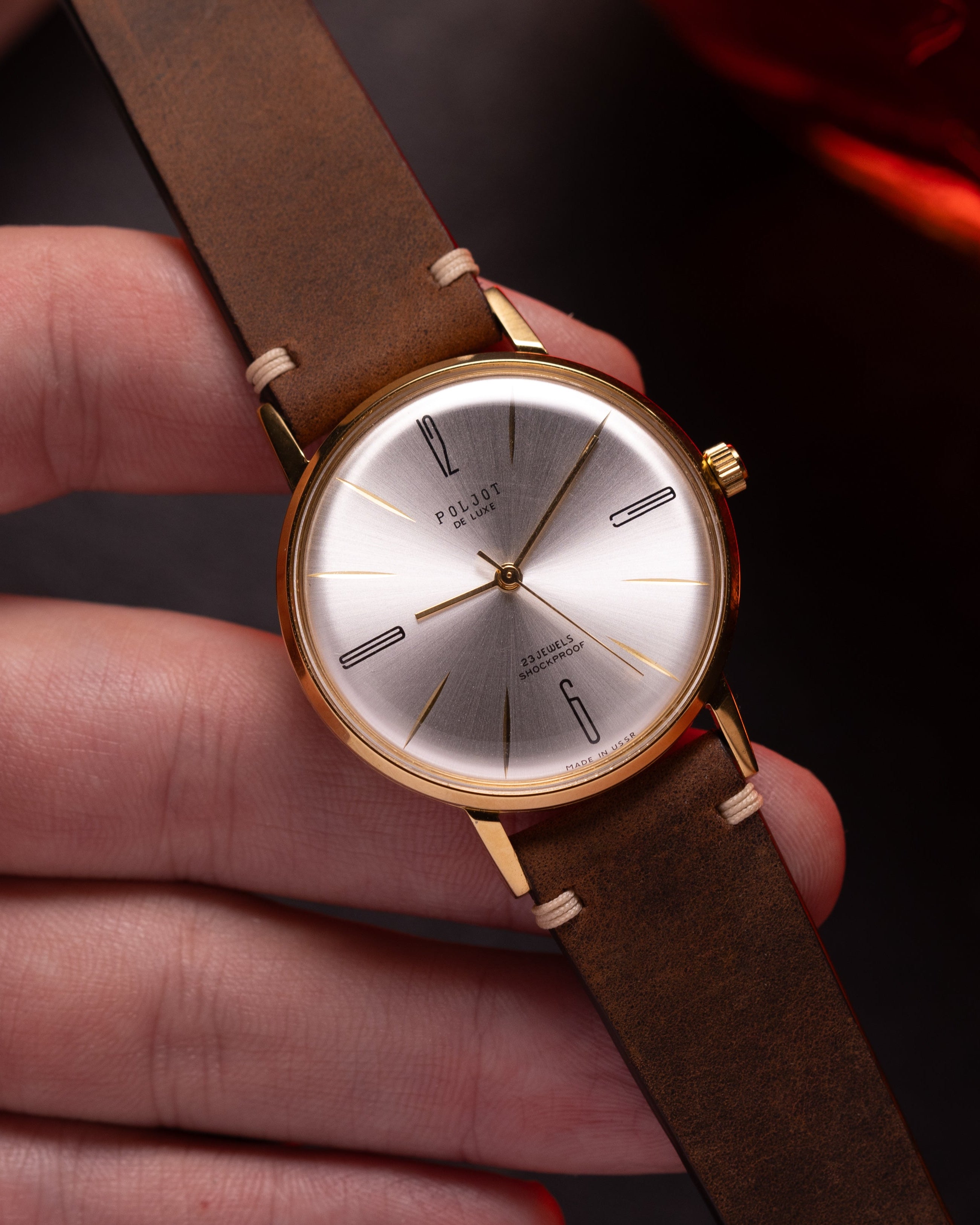 Vintage Dress Watch "Poljot De Luxe", Rare Original Soviet Movement - VintageDuMarko