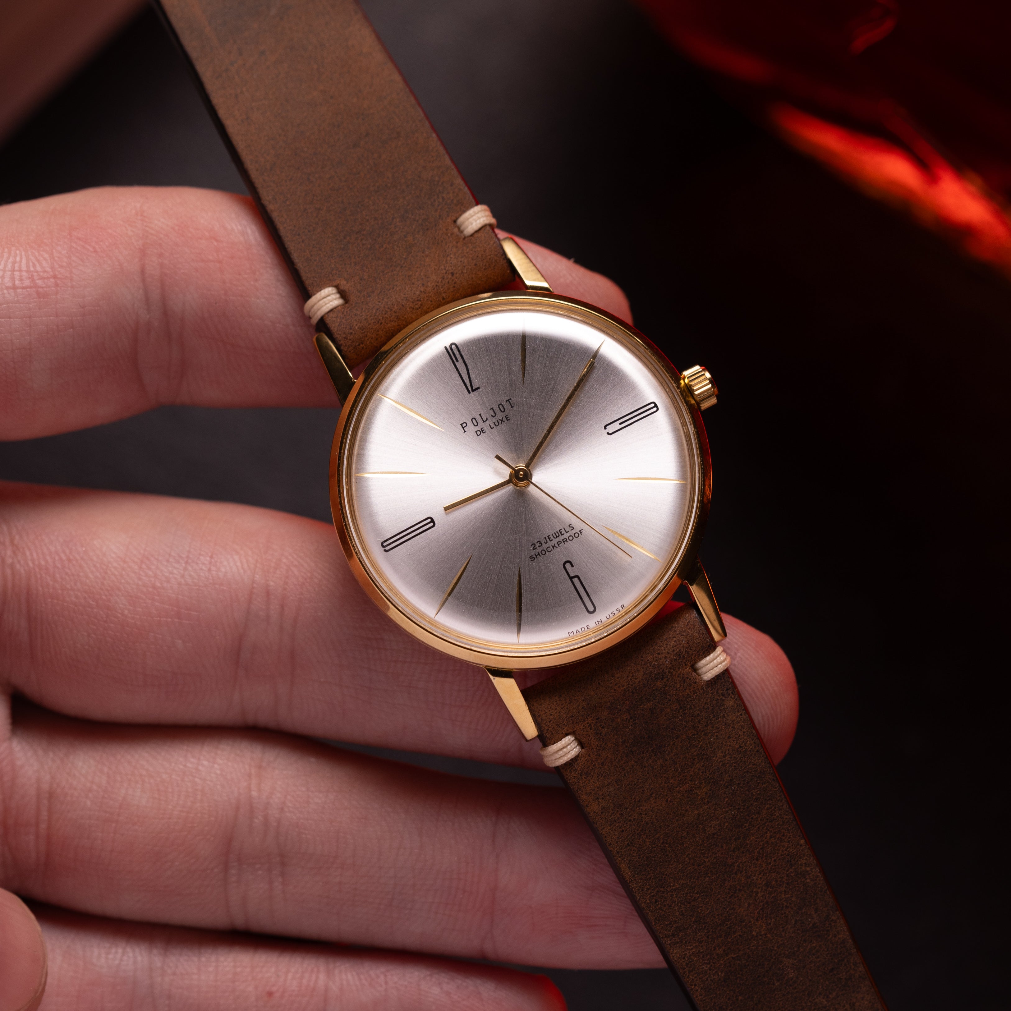 Vintage Dress Watch "Poljot De Luxe", Rare Original Soviet Movement - VintageDuMarko