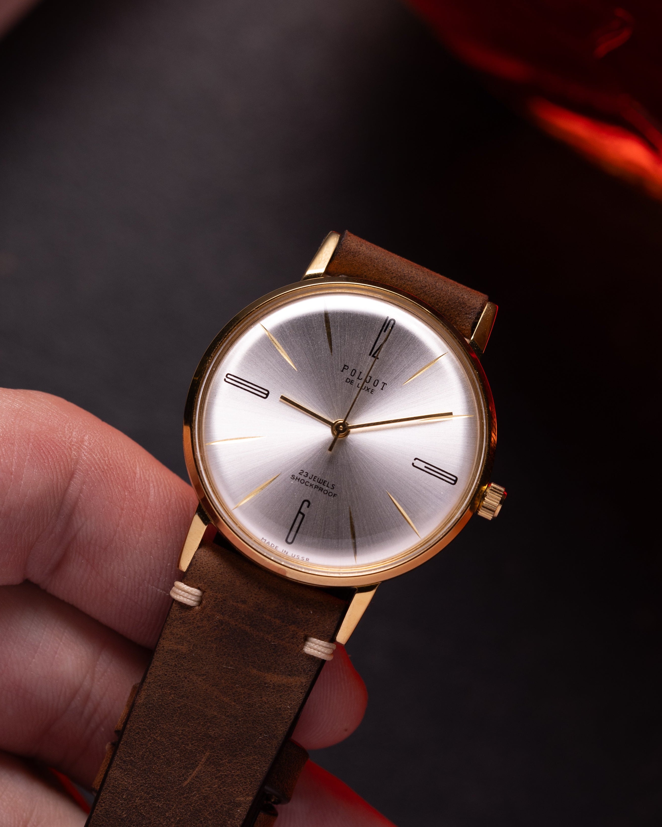 Vintage Dress Watch "Poljot De Luxe", Rare Original Soviet Movement - VintageDuMarko