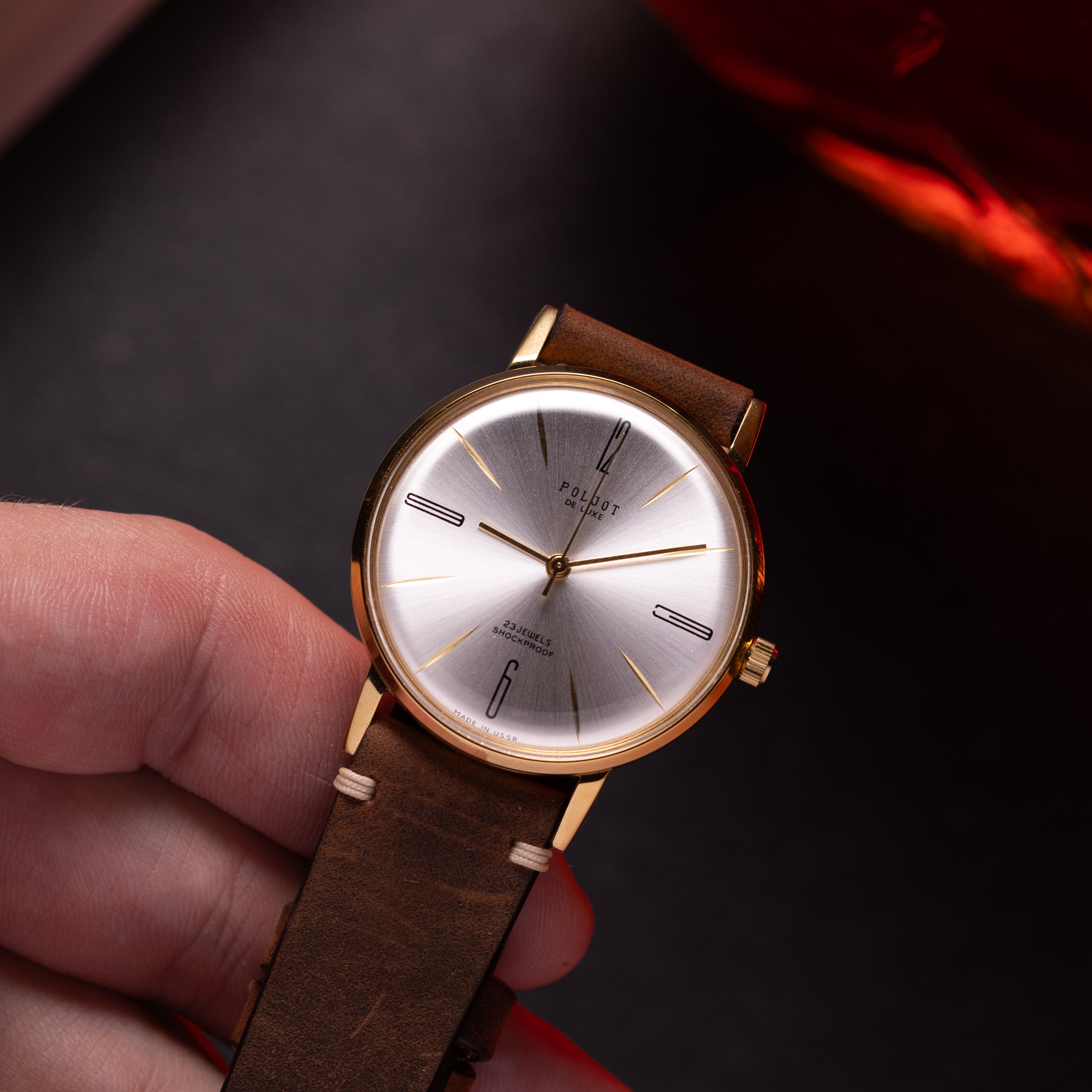 Vintage Dress Watch "Poljot De Luxe", Rare Original Soviet Movement - VintageDuMarko