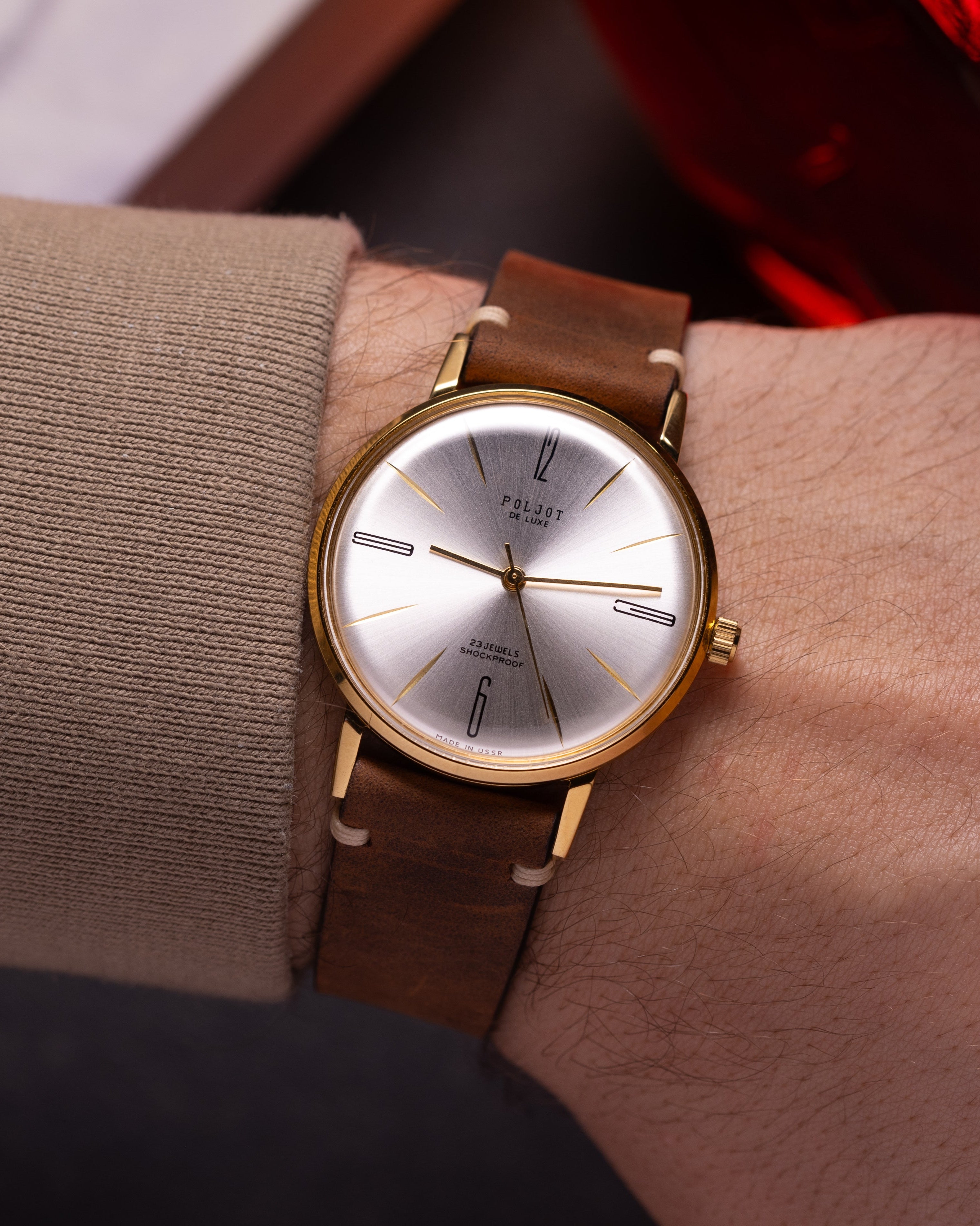 Vintage Dress Watch "Poljot De Luxe", Rare Original Soviet Movement - VintageDuMarko