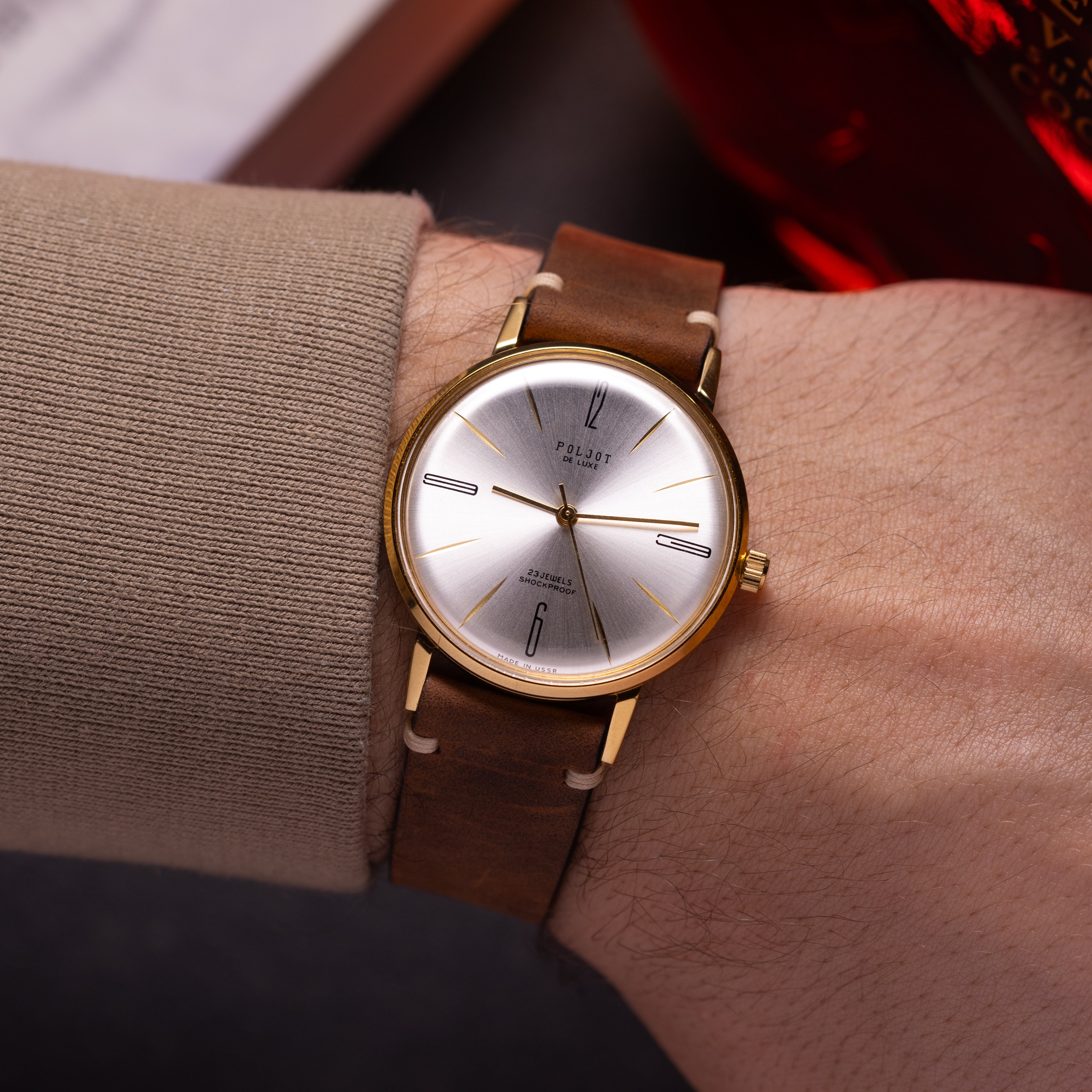 Vintage Dress Watch "Poljot De Luxe", Rare Original Soviet Movement - VintageDuMarko