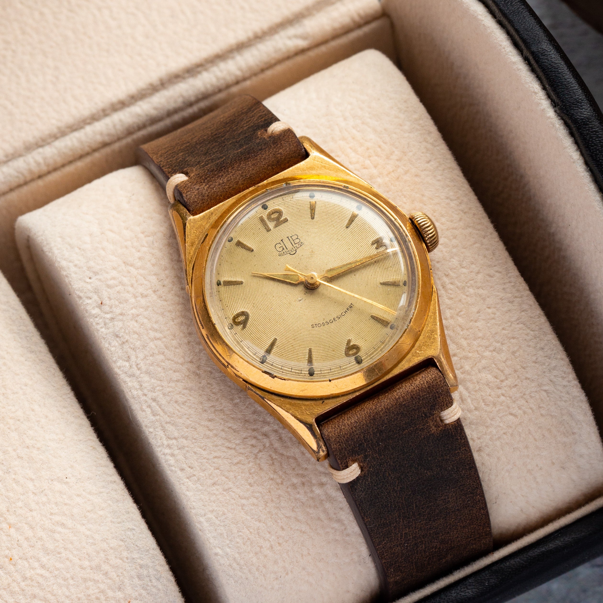 Vintage German "GUB Glashutte" Gold Plated Watch - VintageDuMarko
