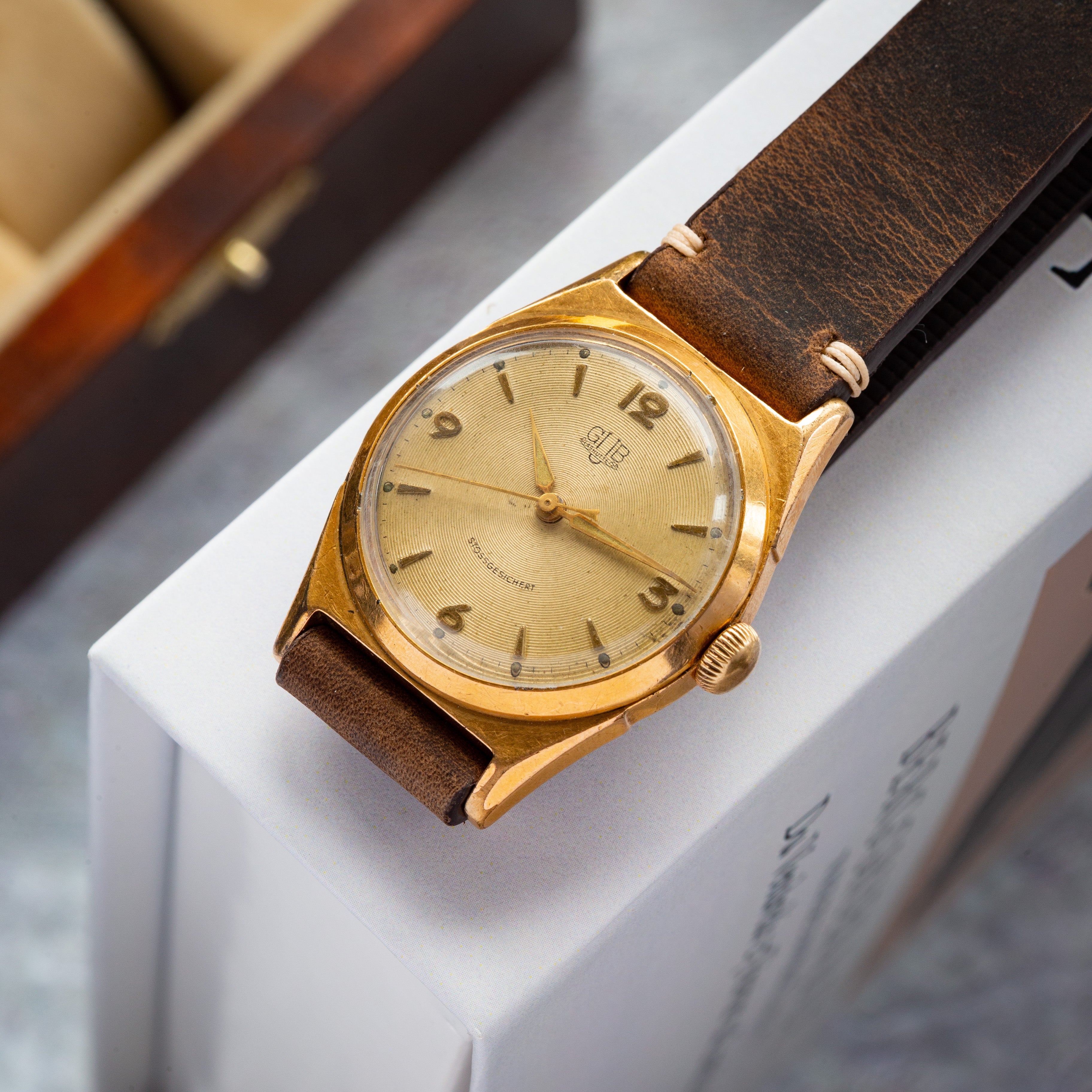 Vintage German "GUB Glashutte" Gold Plated Watch - VintageDuMarko