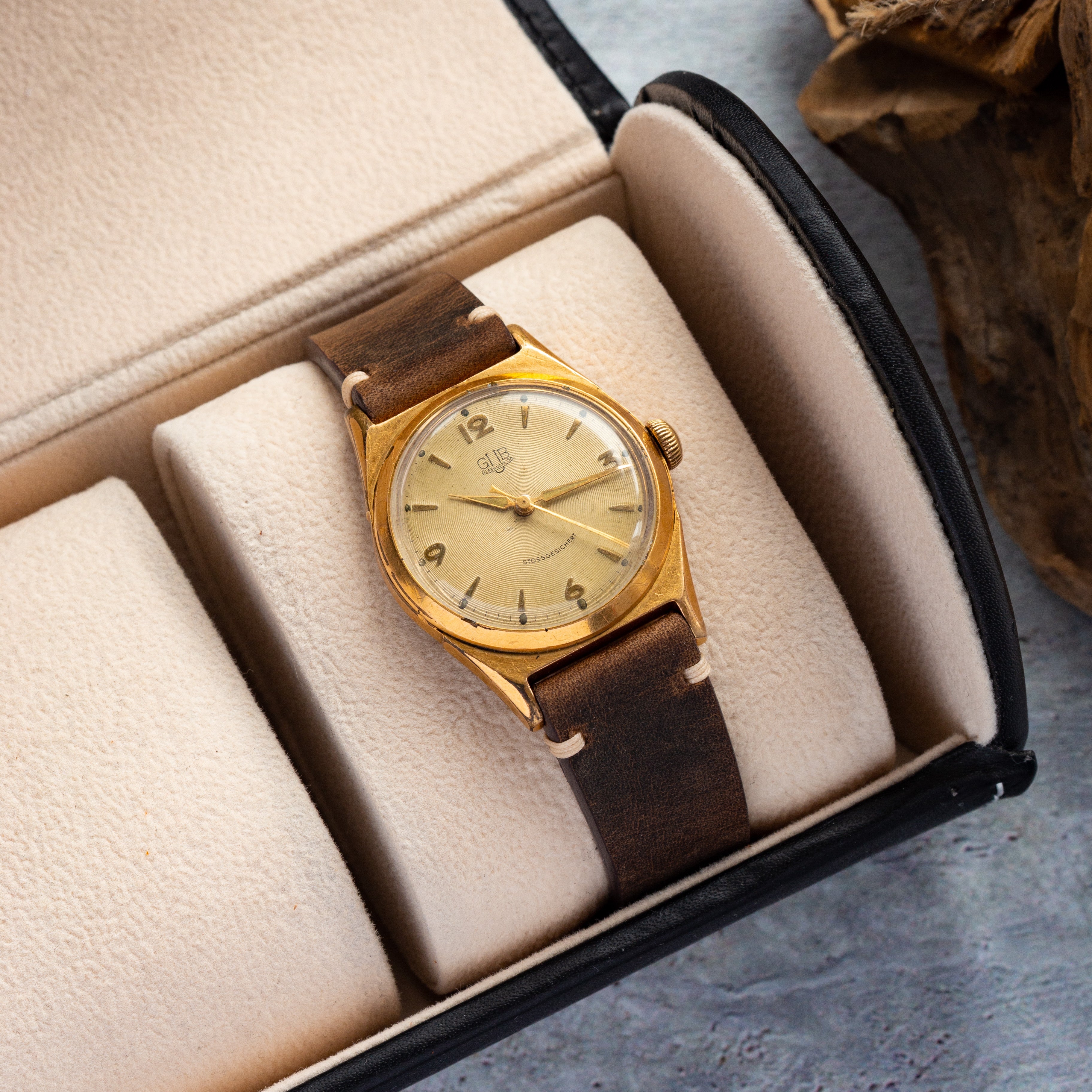 Vintage German "GUB Glashutte" Gold Plated Watch - VintageDuMarko