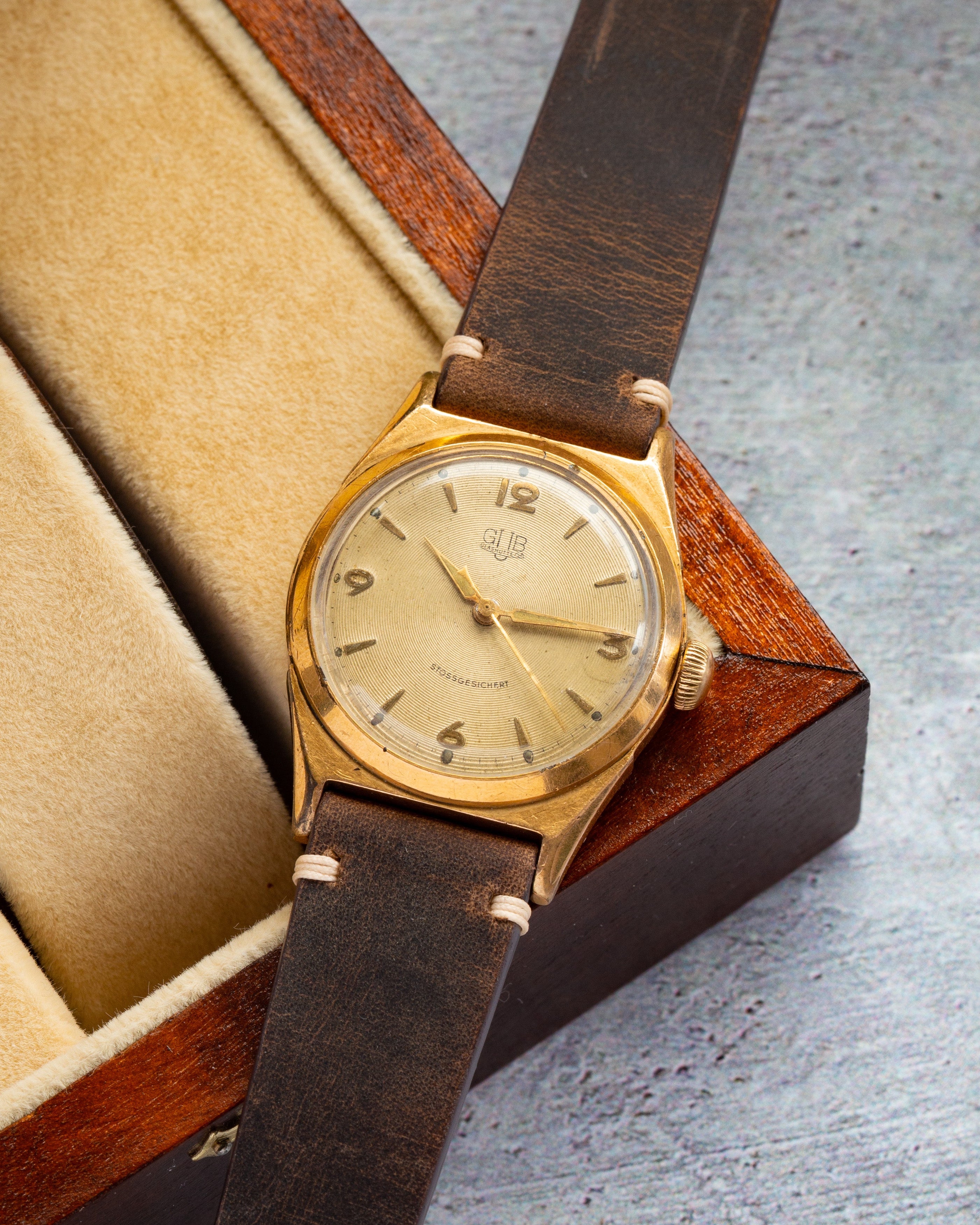 Vintage German "GUB Glashutte" Gold Plated Watch - VintageDuMarko
