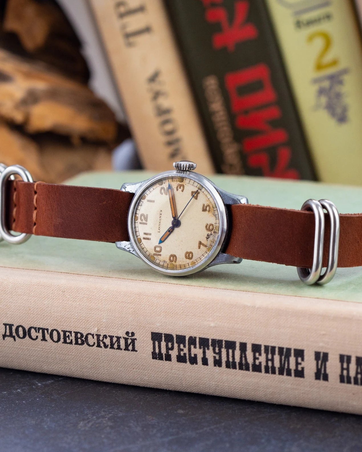 Vintage "Longines" Watch, Military Swiss watch for Men with Patina Dial - VintageDuMarko