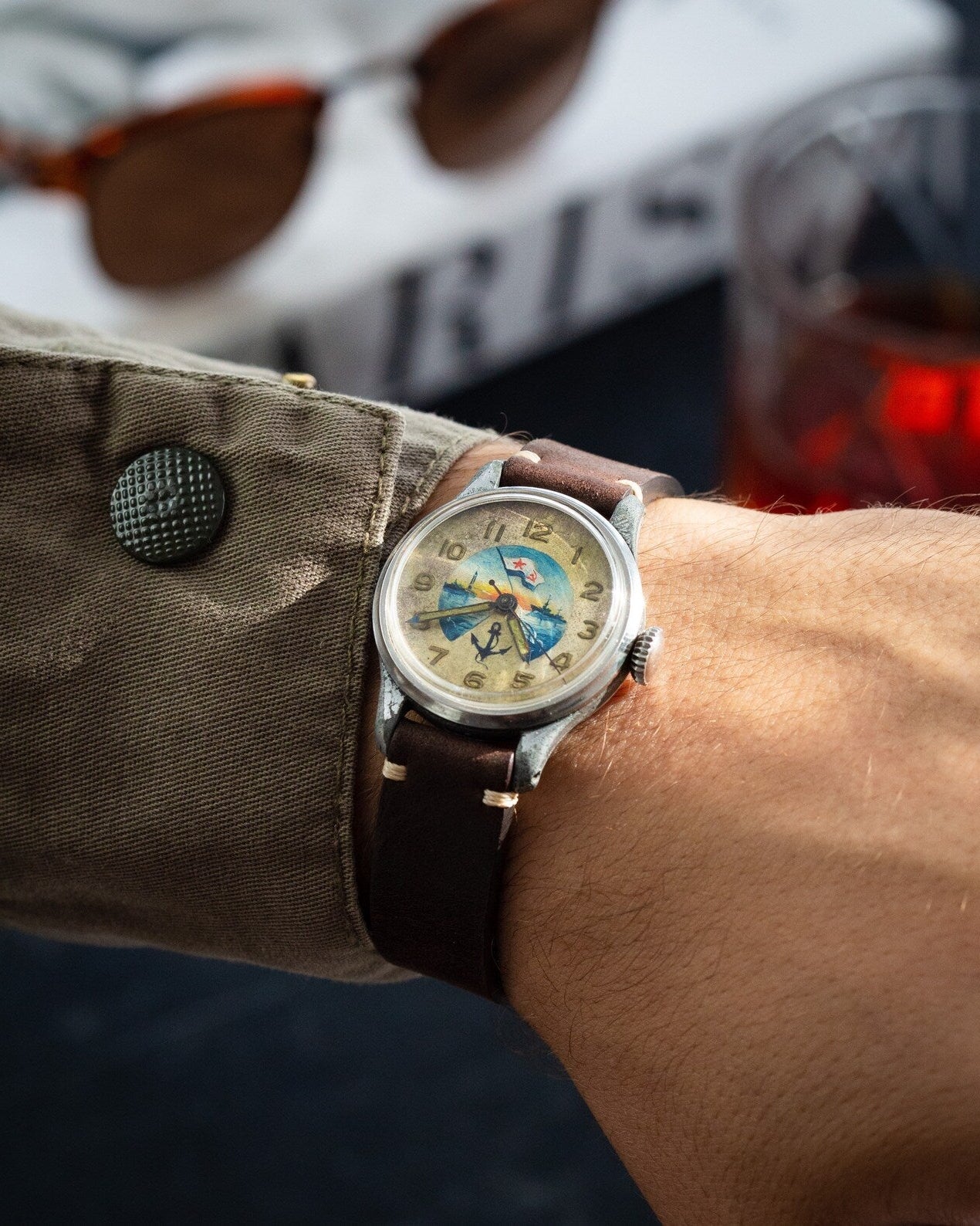 Vintage "Longines" Watch with Painted Dial, Military Watch Made in Switzerland - VintageDuMarko