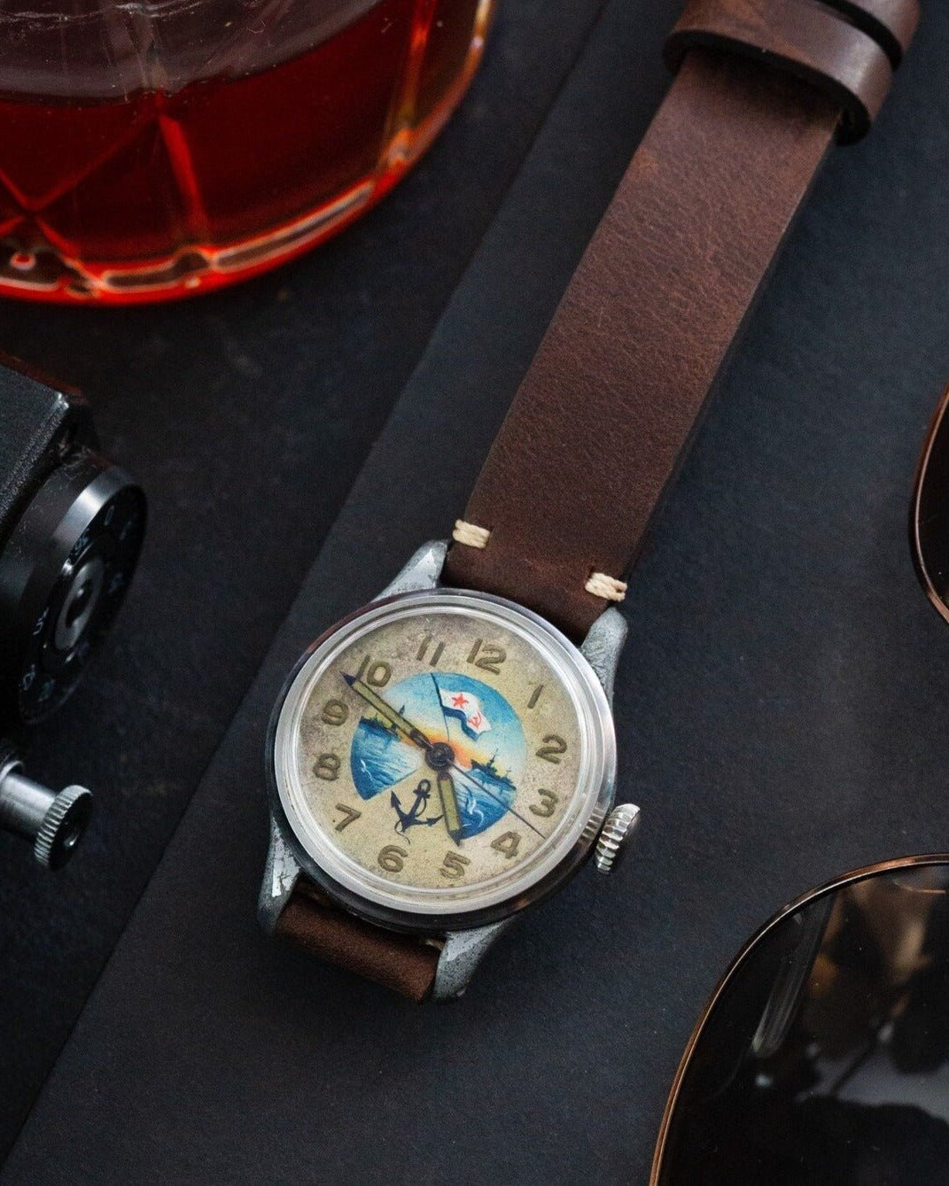 Vintage "Longines" Watch with Painted Dial, Military Watch Made in Switzerland - VintageDuMarko