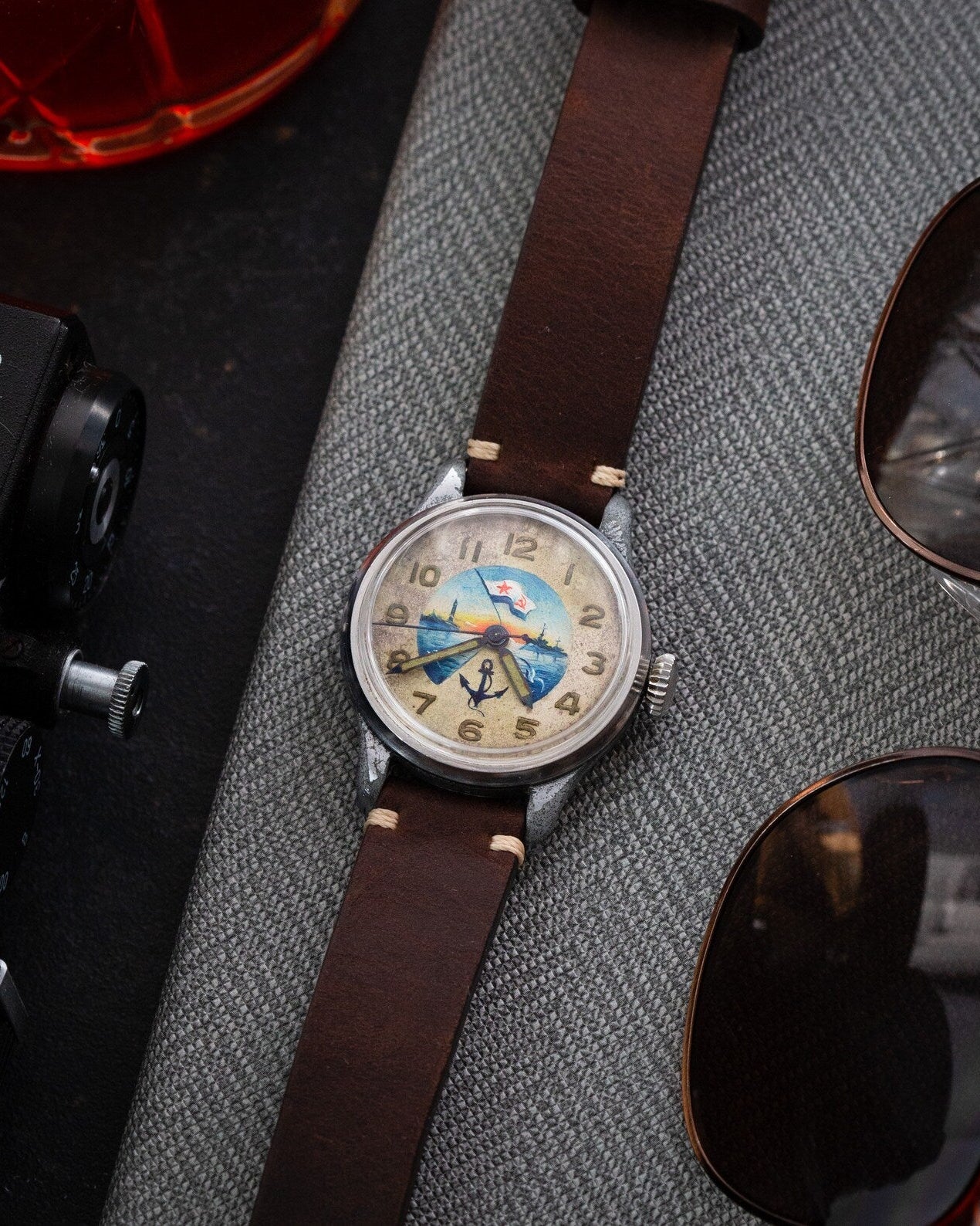 Vintage "Longines" Watch with Painted Dial, Military Watch Made in Switzerland - VintageDuMarko