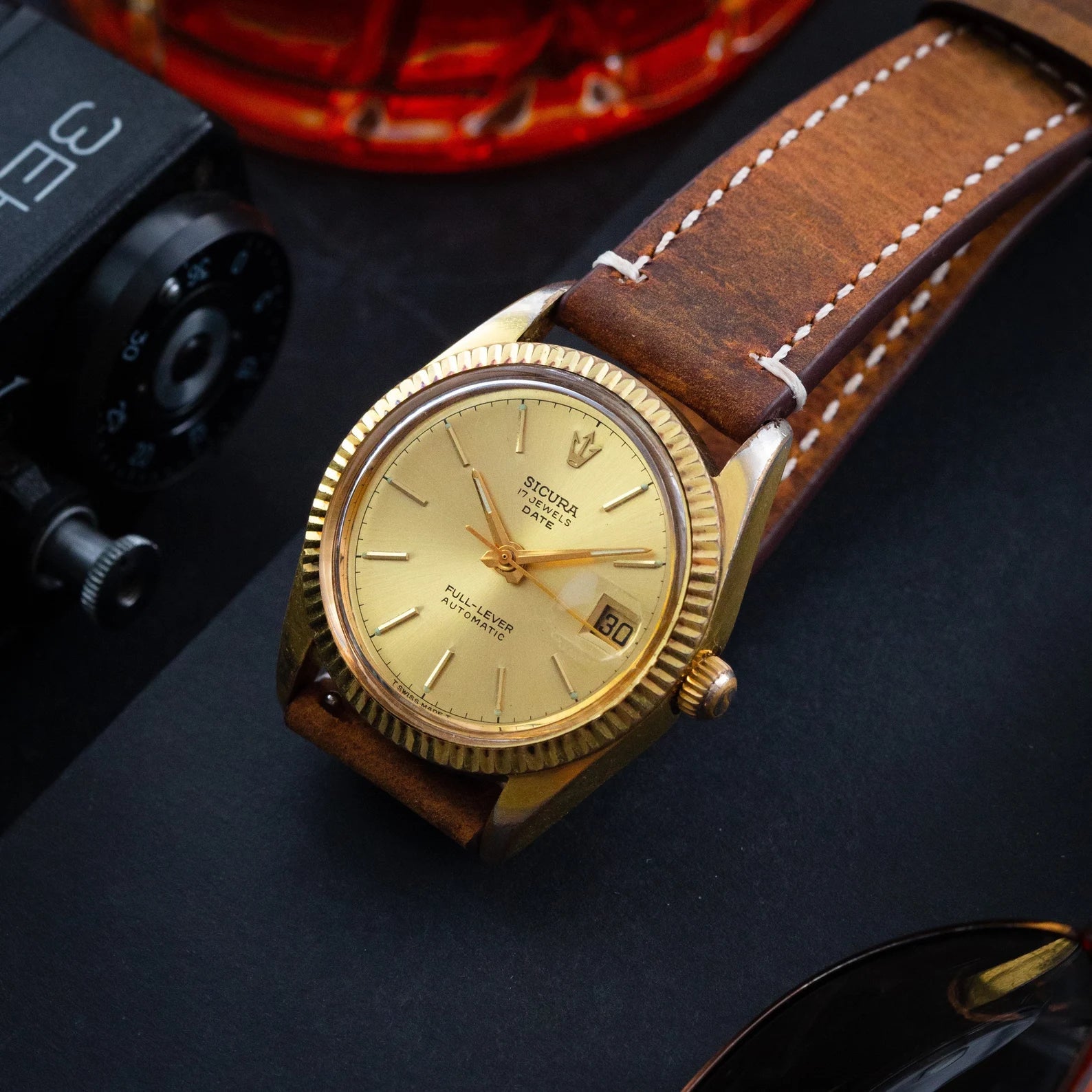 Vintage Men's Watch "Sicura Full-Lever (Breitling)", Automatic Swiss Made Watch - VintageDuMarko