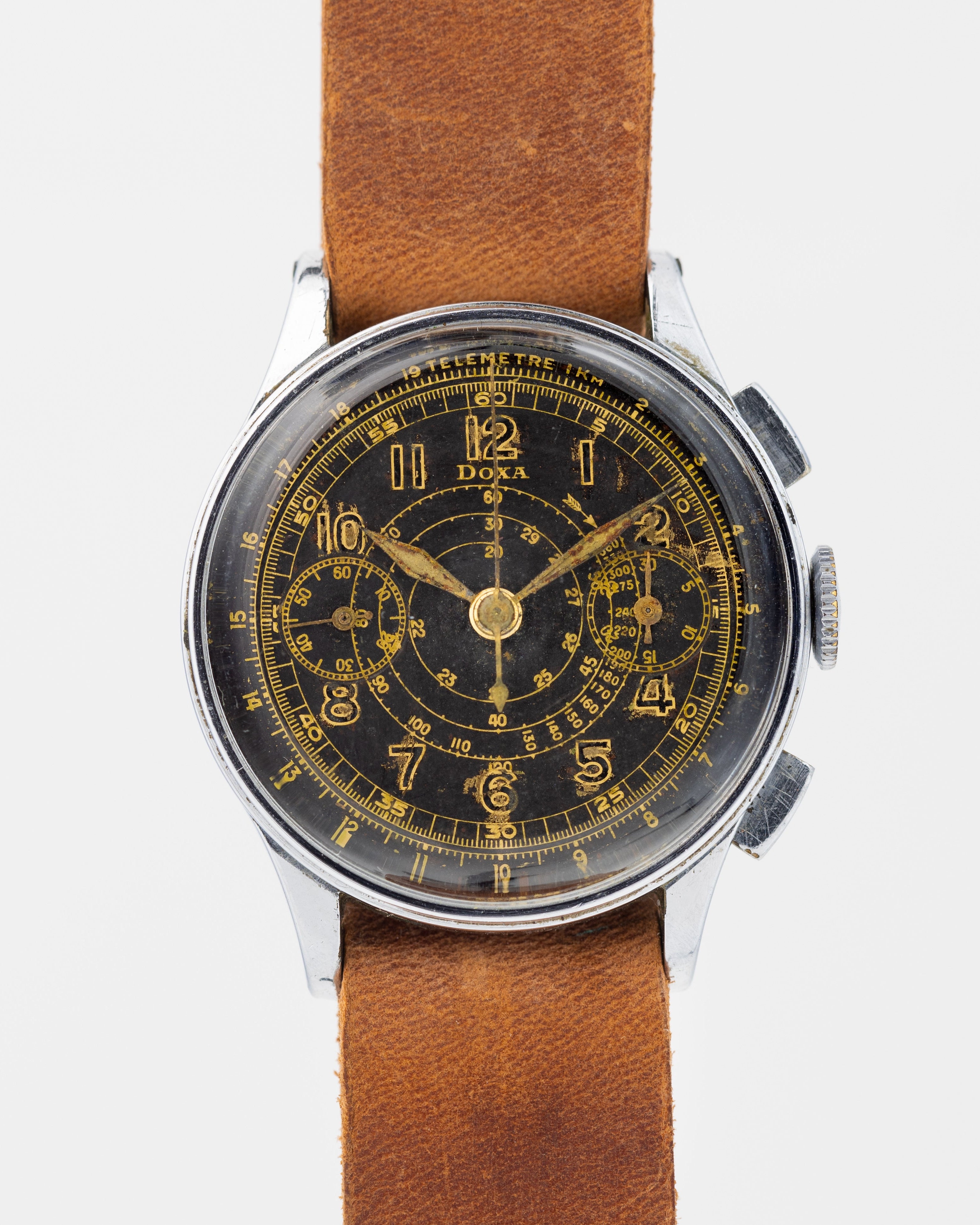 Vintage Military Chronograph "Doxa Aviator" Watch, Valjoux Cal.22 Movement - VintageDuMarko